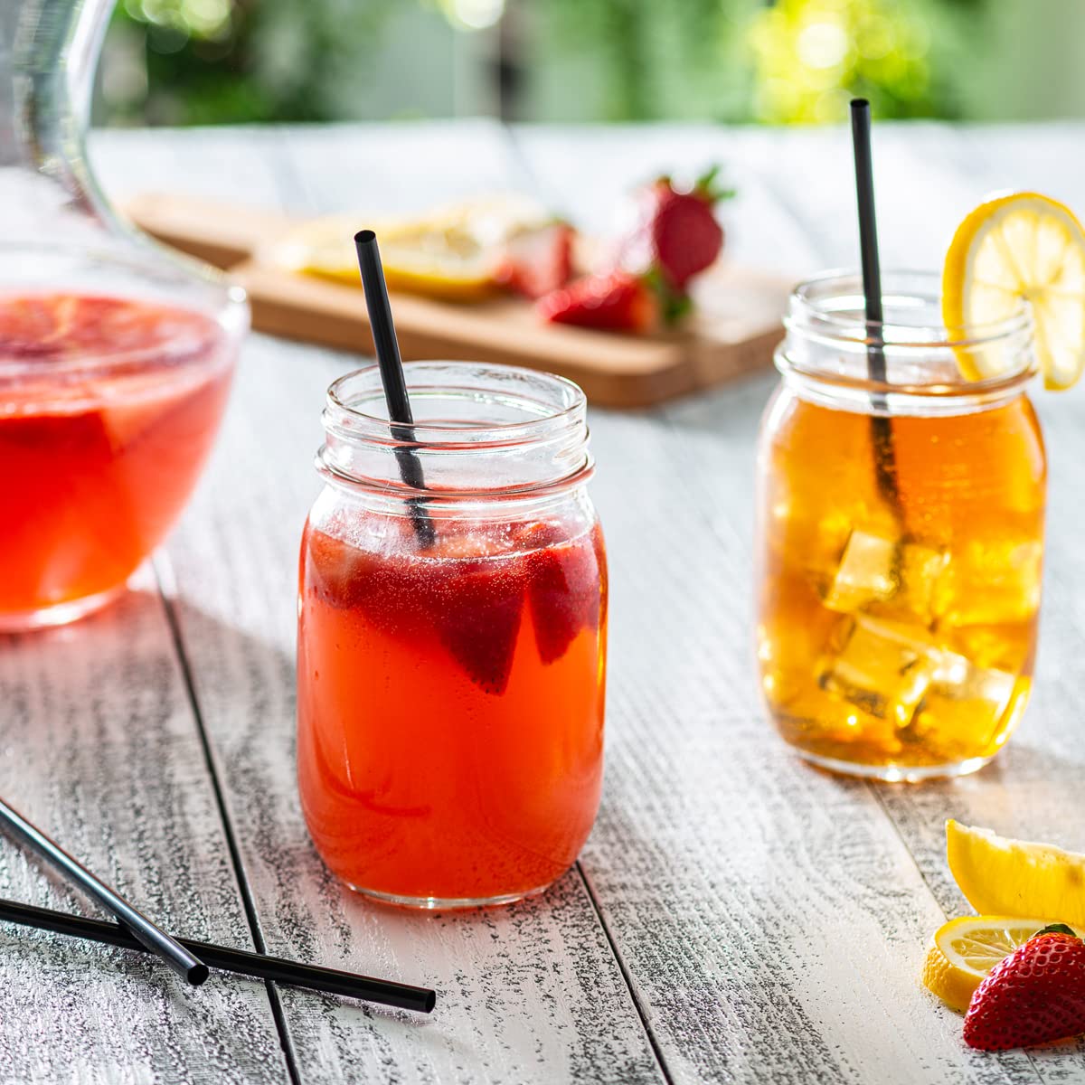 Comfy Package, [250 Count] Black Disposable Plastic Drinking Straws - 7.75'' High