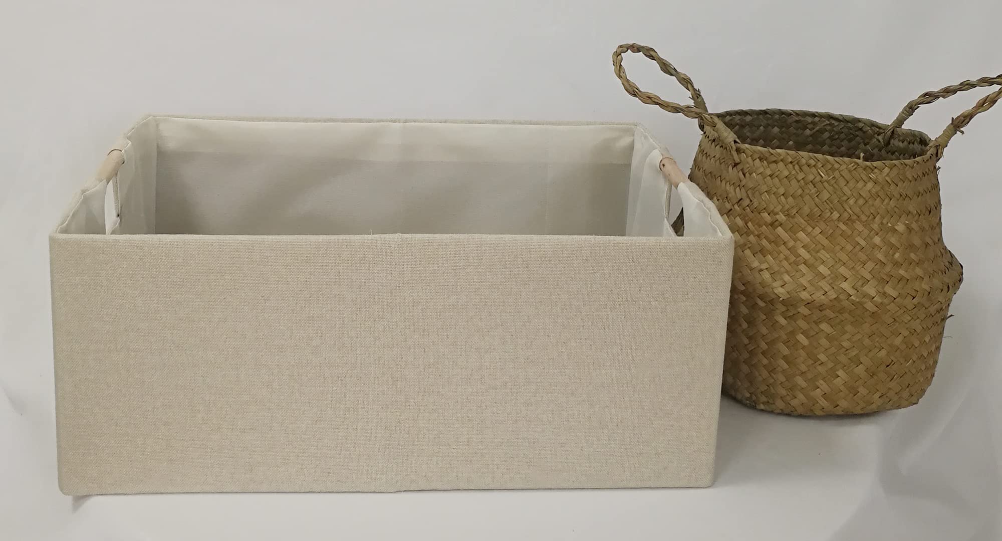 Fuuloxe Storage Bin For Shelves Rectangle Closet Baskets Foldable Box With Handles Gray Storage Bins Storage Boxes For Home Offi