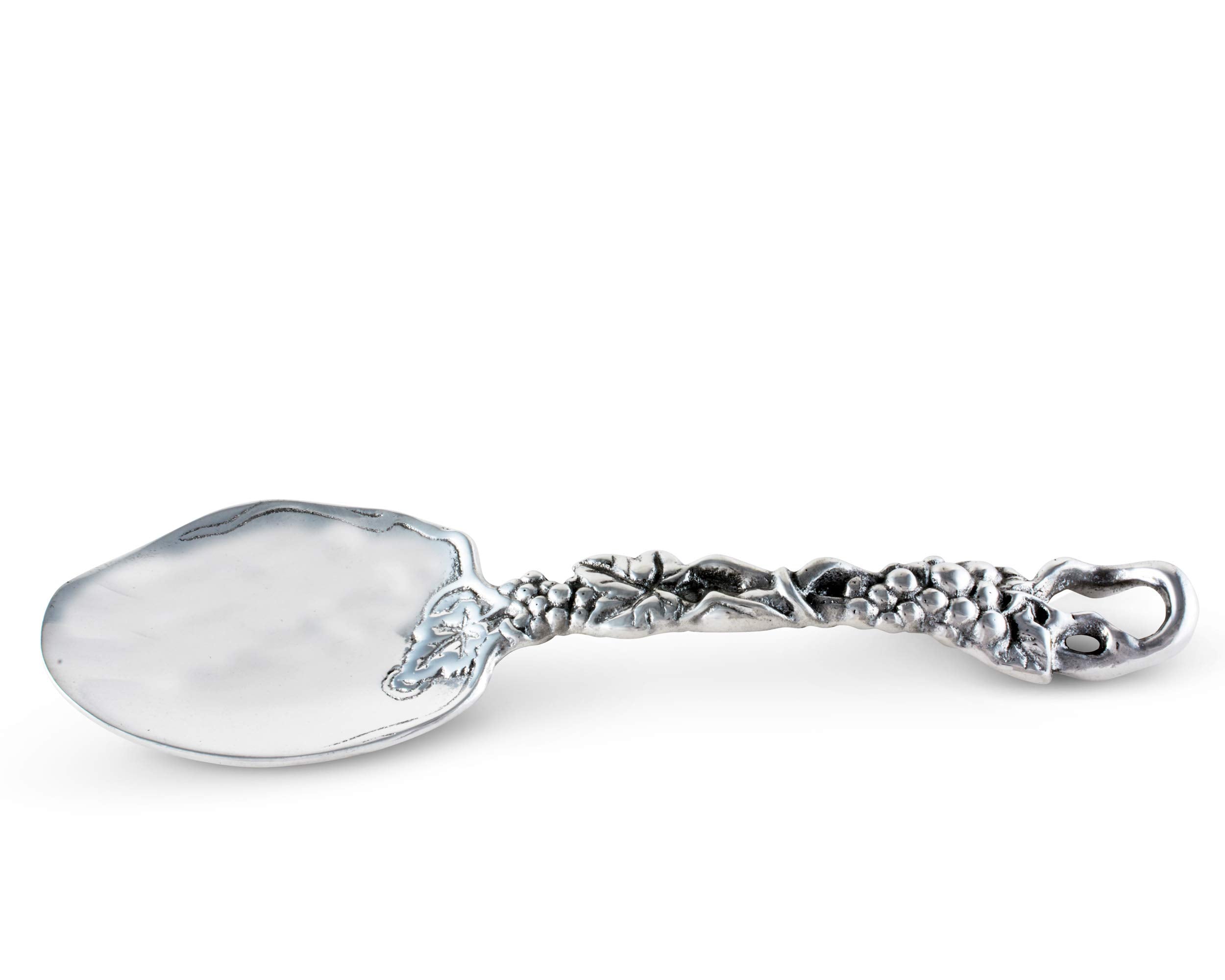 Arthur Court Designs Metal Buffet Serving Spoon In Grape Pattern Sand Casted In Aluminum With Artisan Quality Hand Polished Desi