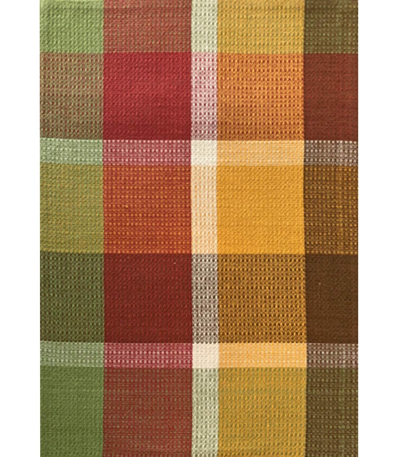 Lintex Cottage Farmhouse Plaid 100% Cotton Fabric Napkins, Bold Block Plaid Rustic Easy Care Cotton Weave Napkins, Set Of 4 Napk