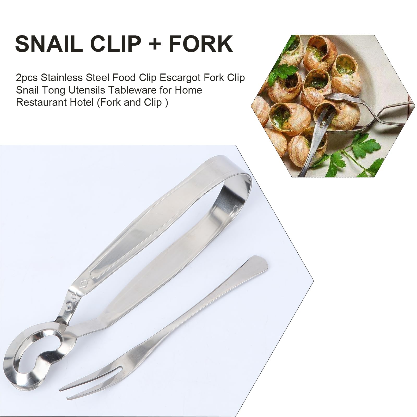 Cabilock Escargot Dining Set Stainless Steel Escargot Tongs With Snail Fork Clip Shell Utensils Tableware For Home Restaurant 1