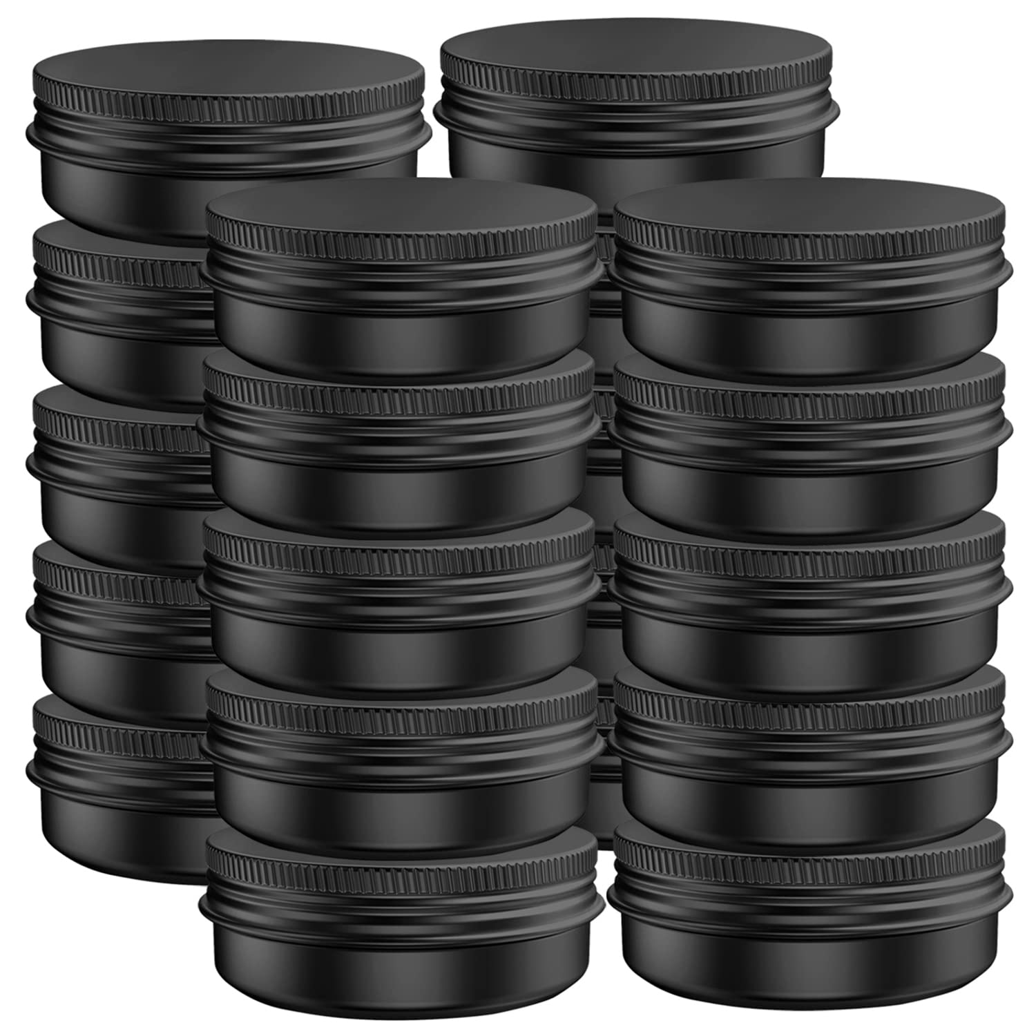 20 Pcs 1 Ounce Aluminum Tin Jars Containers Leak Proof Cosmetic Tin Jars Containers Round Screw Lids For Cosmetic, Salves, Balms