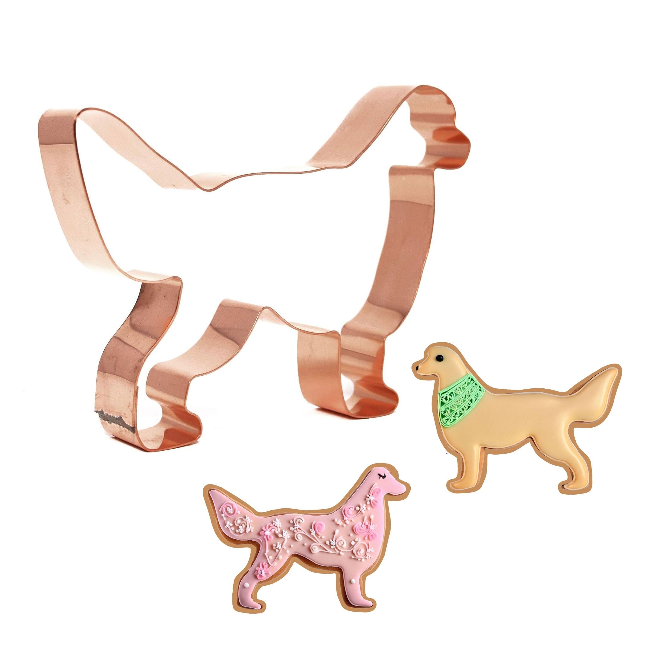 No. 1 Golden Retriever Dog Breed Cookie Cutter 5 X 3 3/4 Inches - Handcrafted Copper By The Fussy Pup