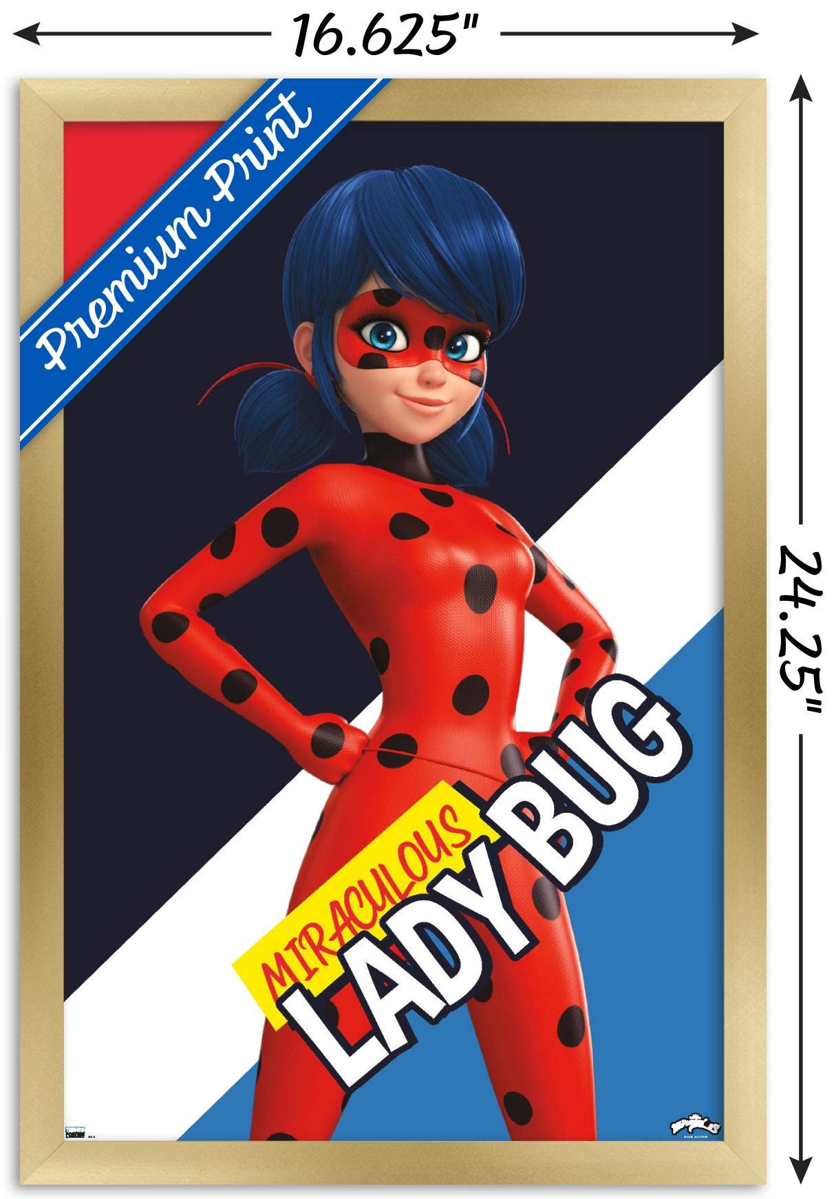 Trends International Miraculous-Ladybug Wall Poster, 14.725 In X 22.375 In, Gold Framed Version
