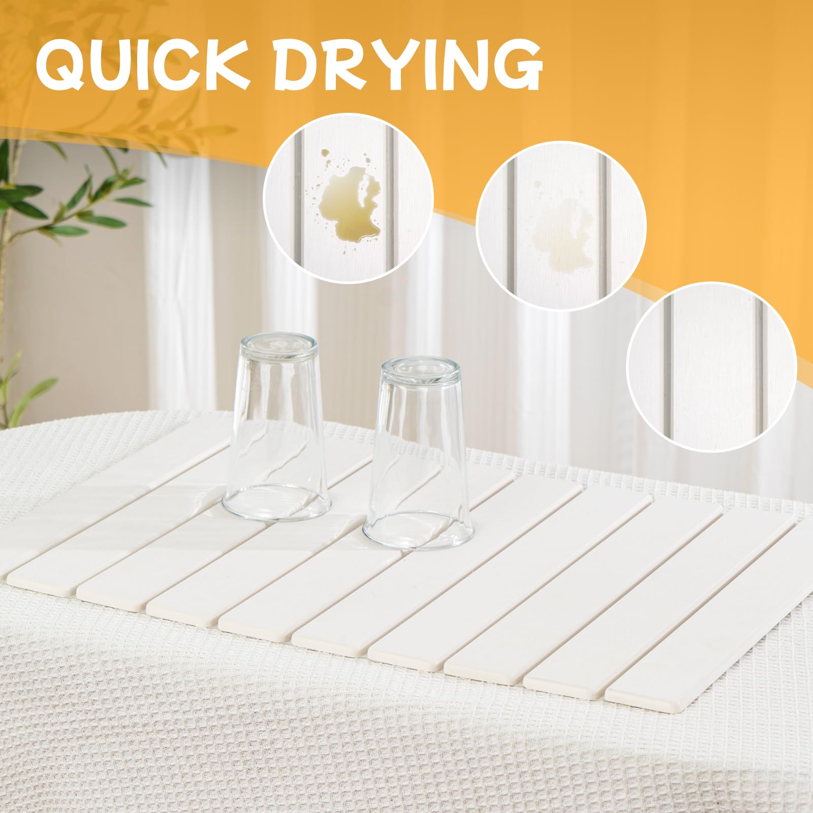 Oxydrily Stone Drying Mat For Kitchen Counter, Large Stone Dish Drying Mat Foldable, Absorbent Diatomaceous Earth Bath Mat Quick