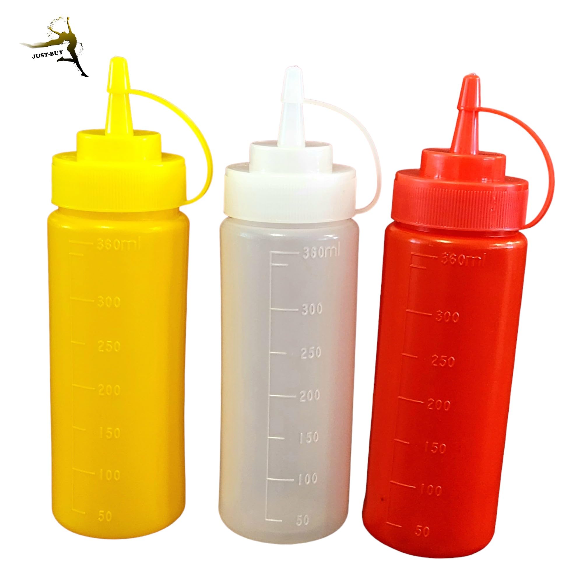 Condiments Squeeze Bottles For Ketchup, Mustard, Mayo, Dressing, Oil, Syrup, Vinegar, Sauces, Honey, Craft, Squirt Dispenser Wit
