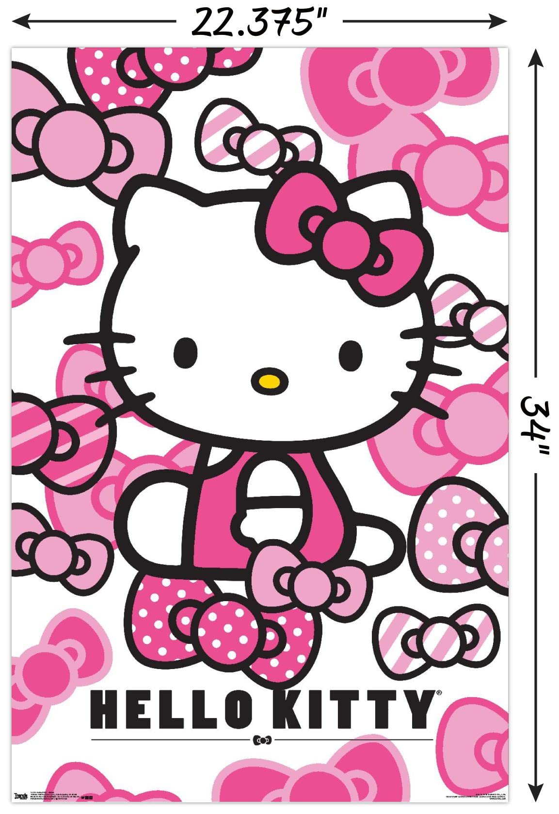 Trends International Hello Kitty Bows Wall Poster - Unframed, 34" x 22.4", Model RP14734