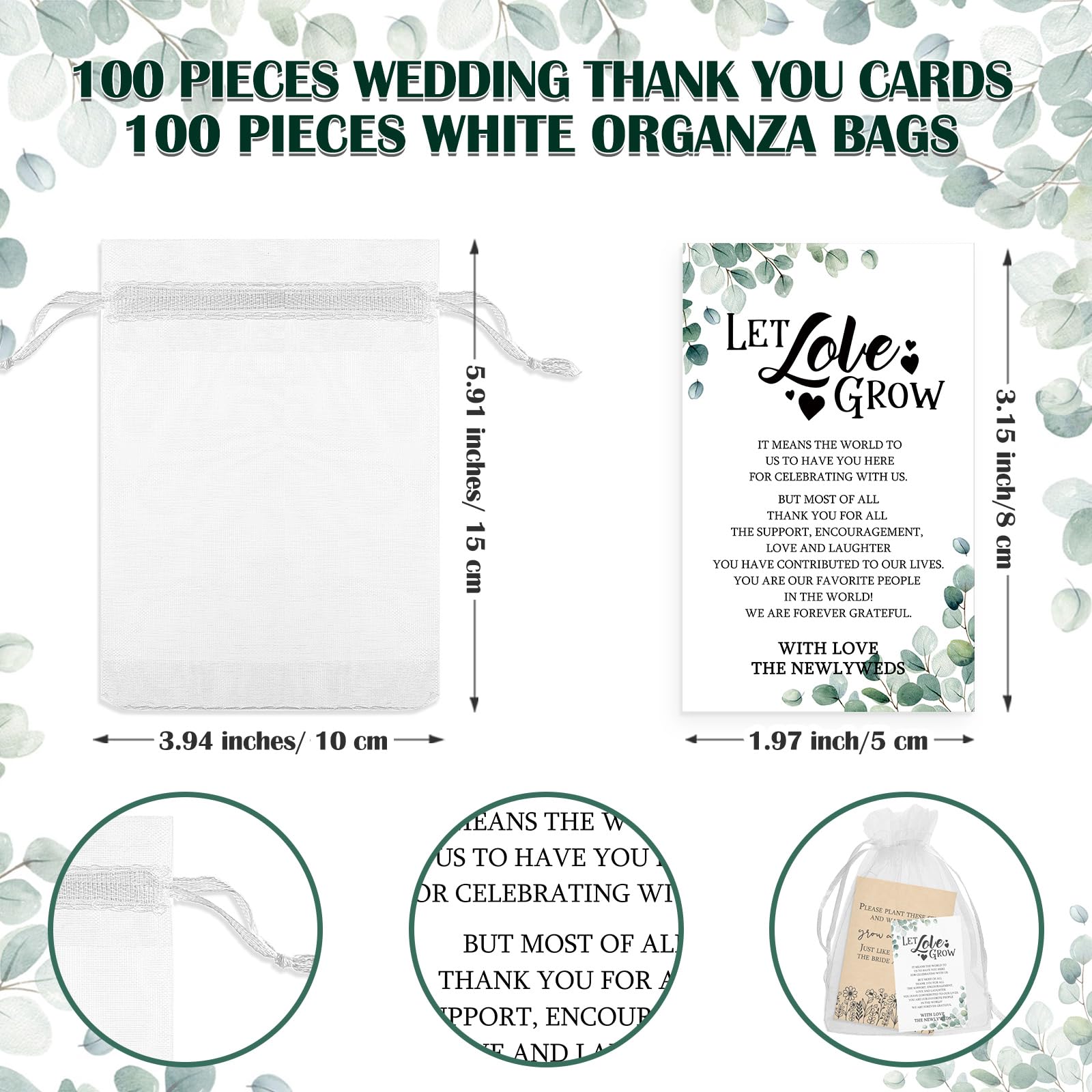 Ctosree 100 Set Wedding Favors For Guests Bulk Include 100 Pcs Self Adhesive Seed Packets Kraft Paper Seed Envelopes 100 Pcs Let