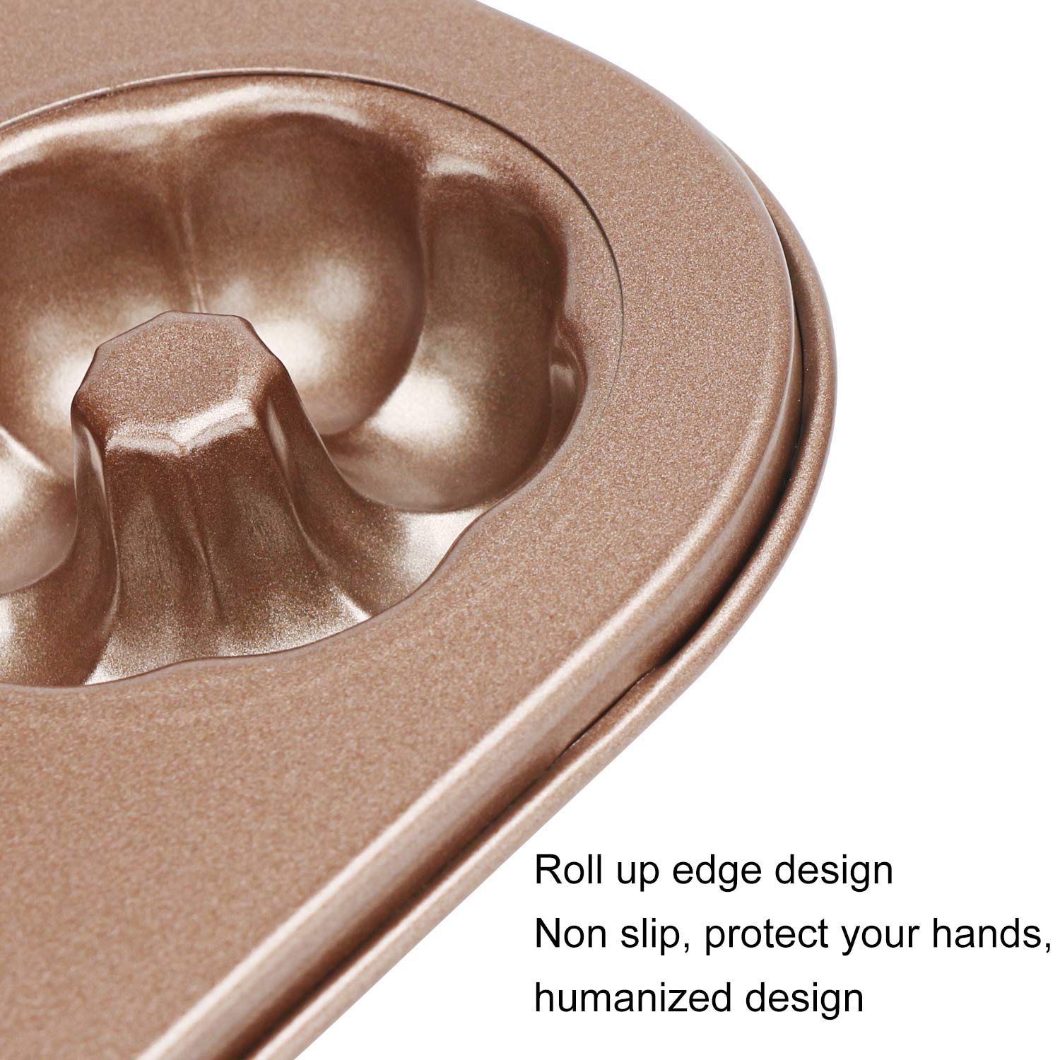 Beasea Donut Baking Pans, 1 Pack Nonstick Doughnut Pans 12 Cavity, Carbon Steel Mini Donut Mold, Bagel Pan For Baking Donut Baki