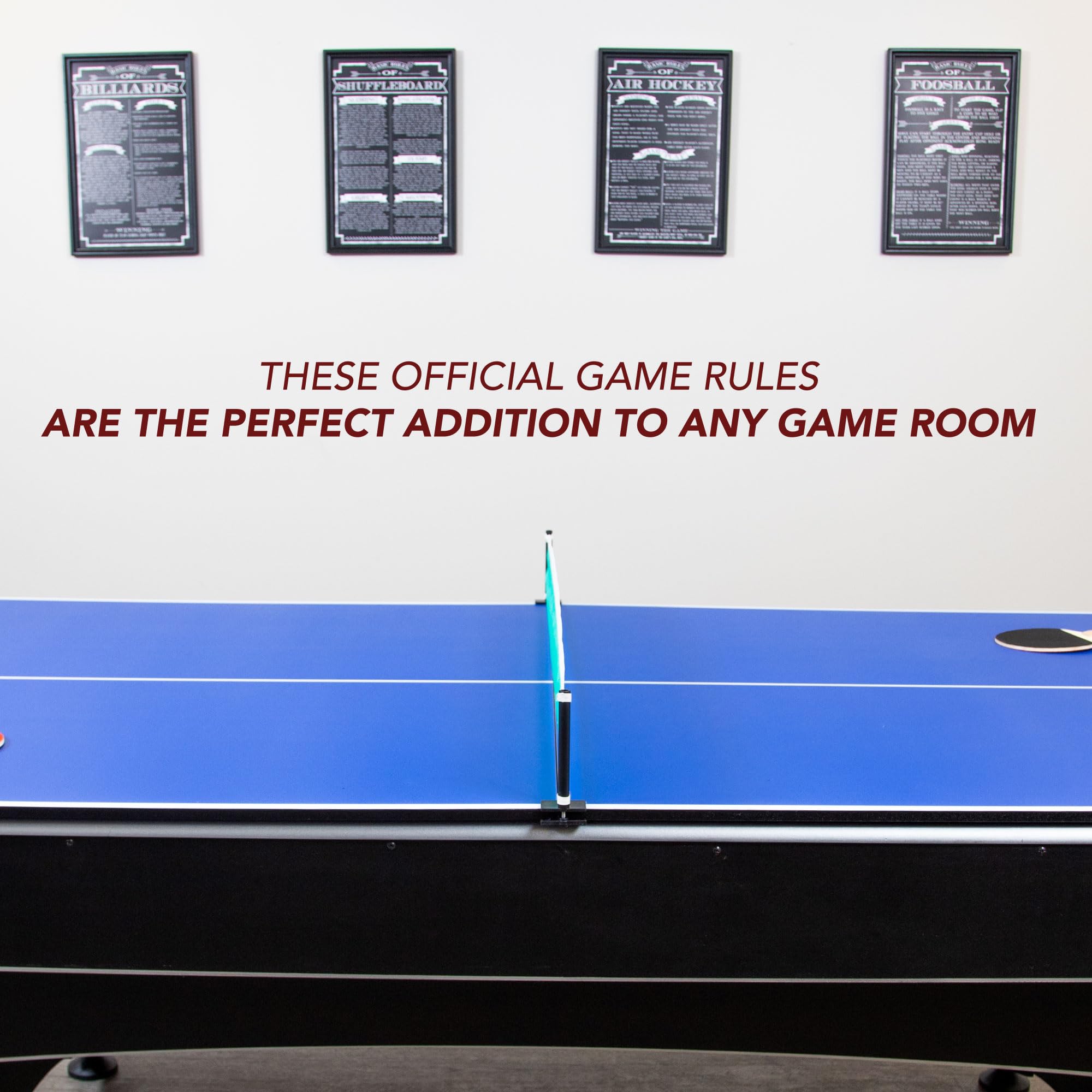 Hathaway Foosball Game Rules Wall Art BLACK