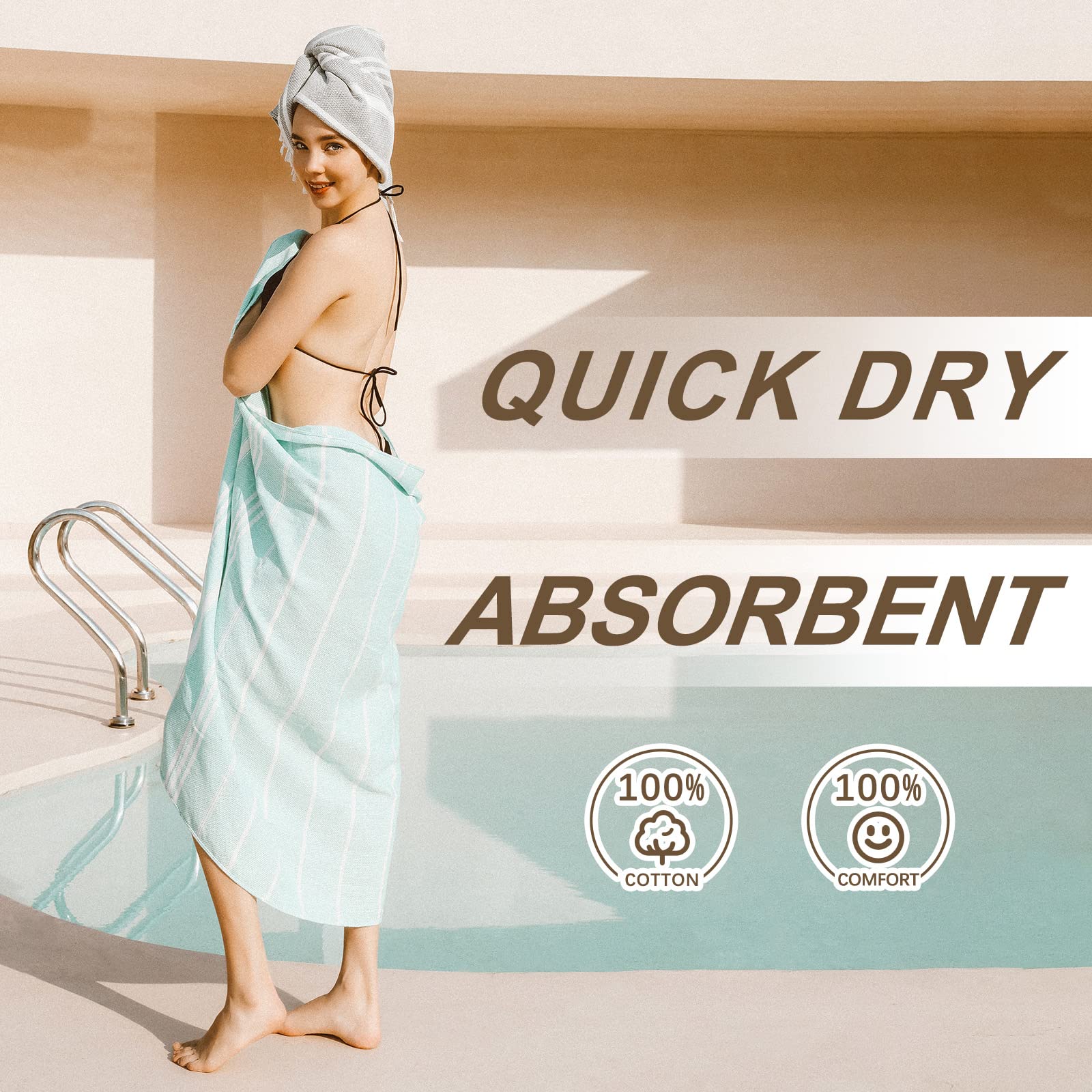 Beach Towel Bath Towels Pool Towel Oversized Quick Dry 2023 Women Happy Birthday Gift Ideas Mom Mother Daughter Wife Sister Girl