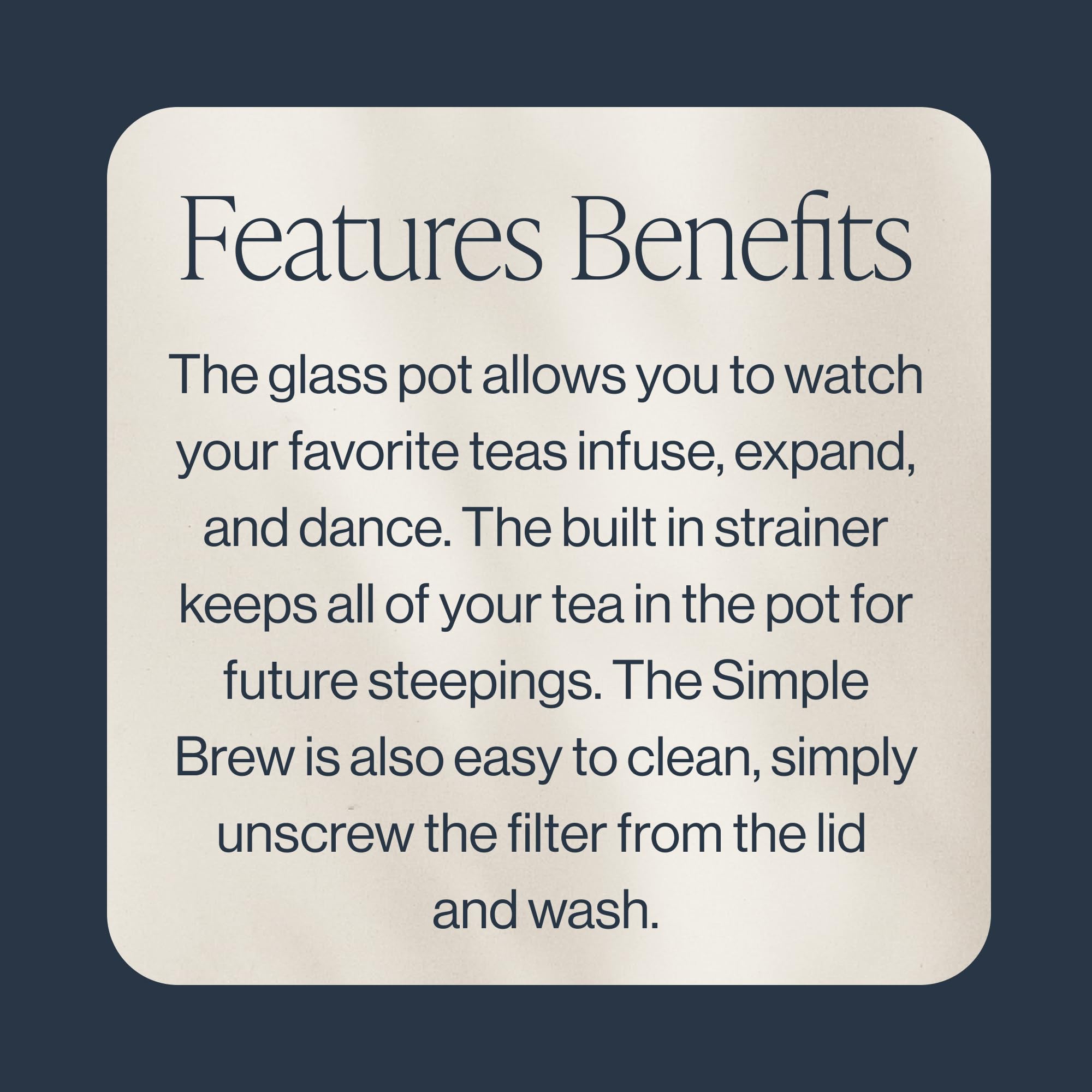 Rishi Tea Simple Brew Teapot - Borosilicate Glass, 400ml, Built-in Strainer, Easy to Clean, Perfect for Hot or Iced Tea