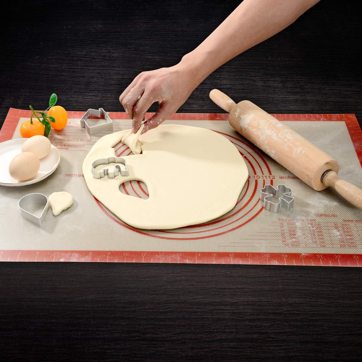 Non-Slip Silicone Pastry Mat Extra Large With Measurements 16''By 26'' For Silicone Baking Mat, Counter Mat, Dough Rolling Mat,O
