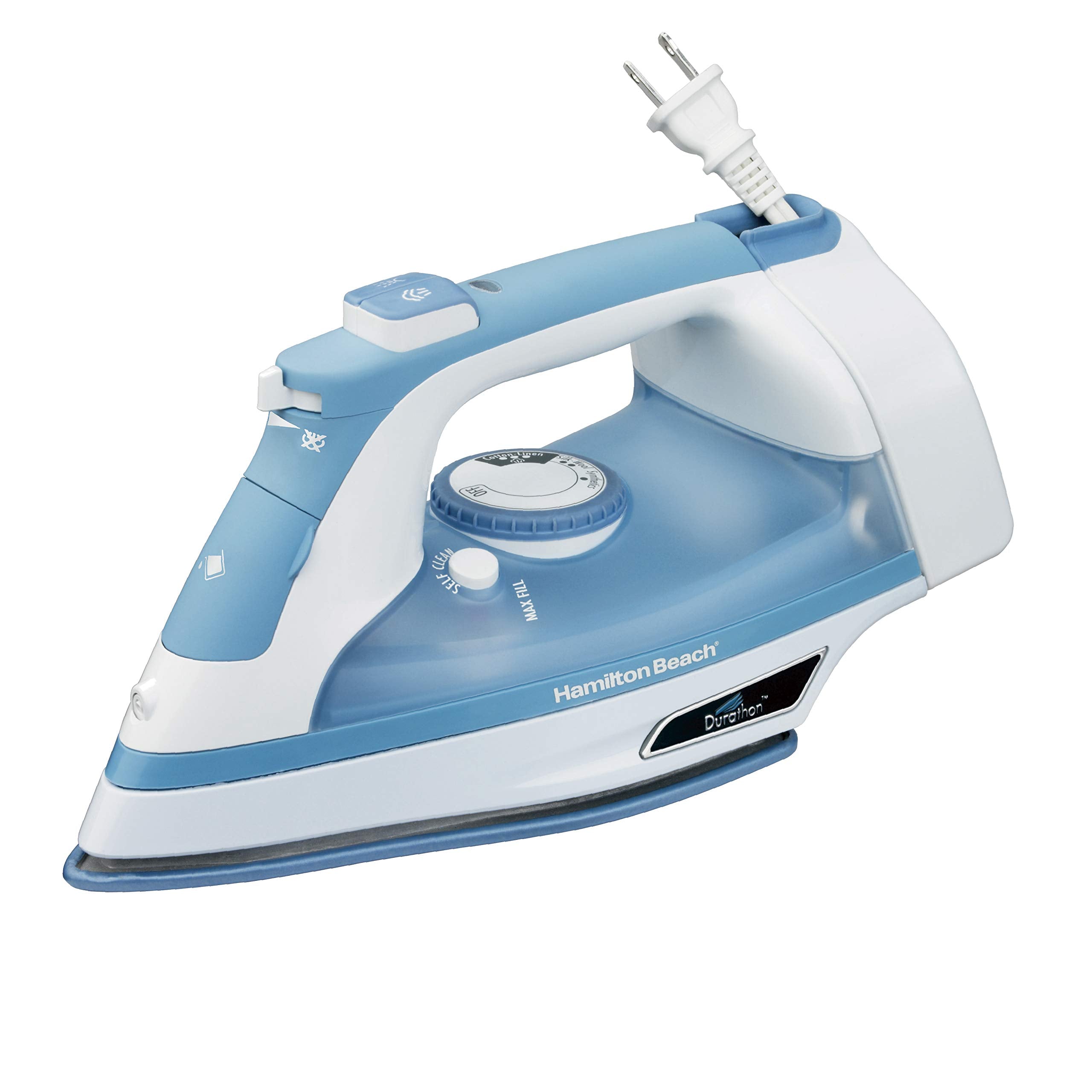 Hamilton Beach Steam Iron & Vertical Steamer for Clothes with Scratch-Resistant Soleplate, Adjustable Steam Settings + 8 Cord Wr