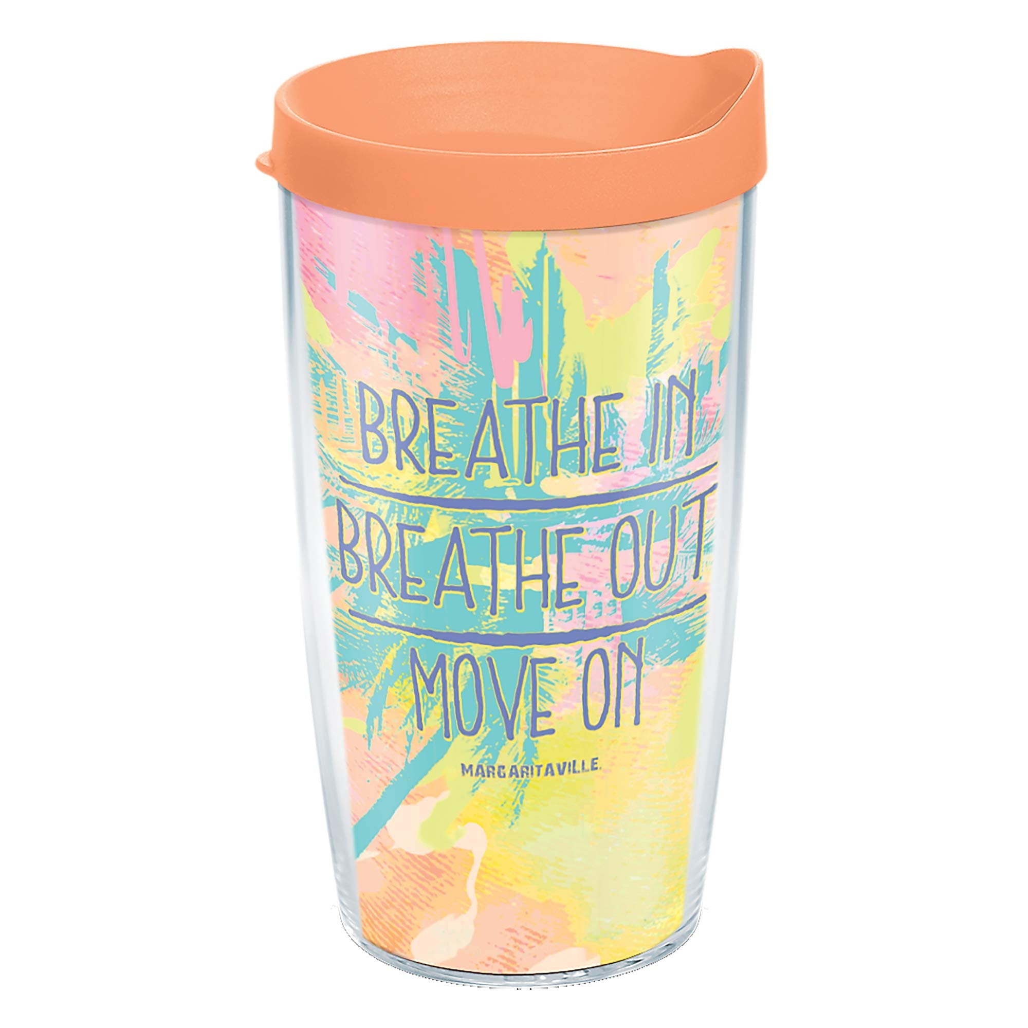 Tervis Made In Usa Double Walled Margaritaville Breathe In And Out Insulated Tumbler Cup Keeps Drinks Cold & Hot, 16Oz, Clear