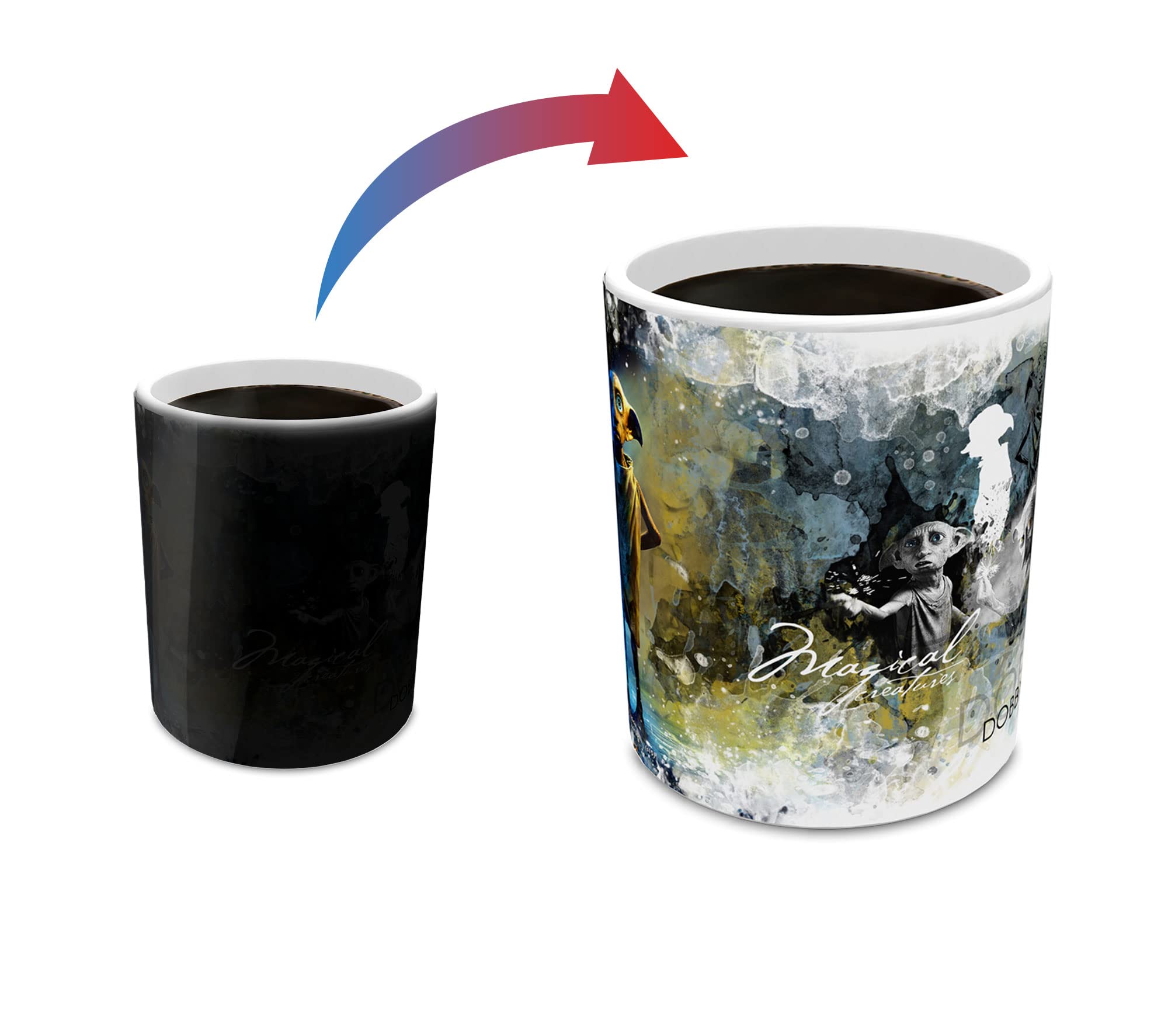 Morphing Mugs Harry Potter (Dobby) Ceramic Mug, Black
