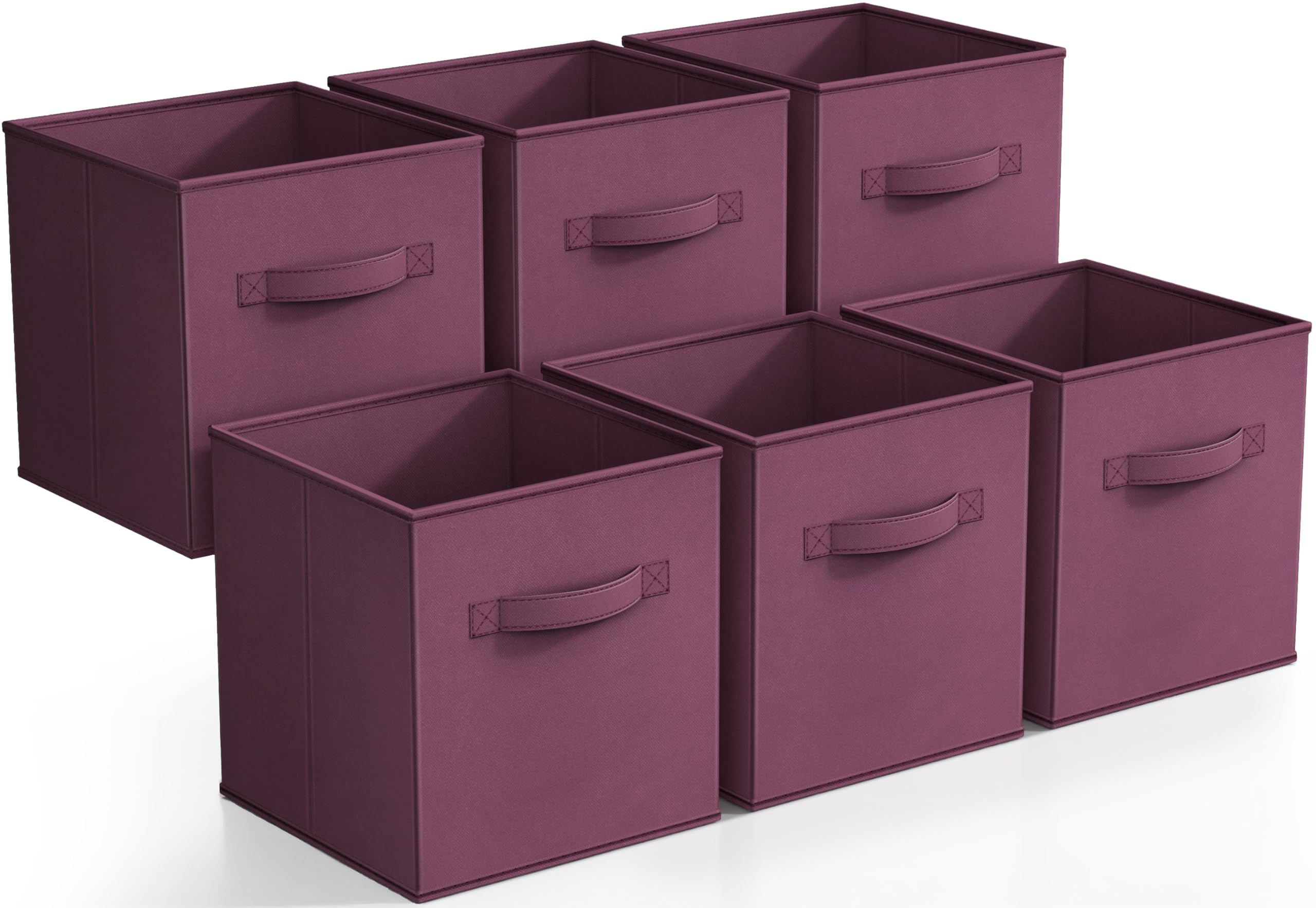 Sorbus Foldable Storage Cubes - 6 Fabric Baskets For Organizing Pantry, Closet, Shelf, Nursery, Playroom, Toy Box, Cubby - 11 In