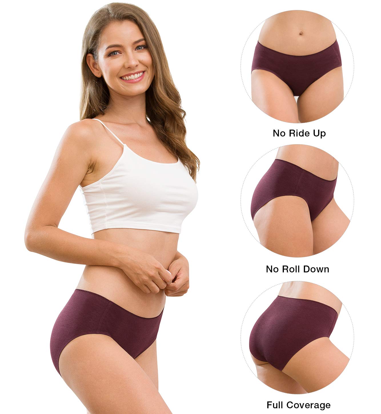 Altheanray Womenas Cotton Seamless Underwear Breathable, Cotton Hipster Panties For Women (3028L-Stripe3)