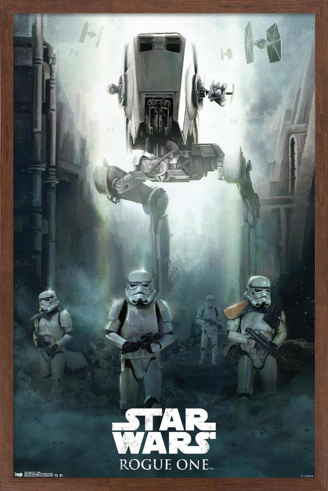 Trends International Star Wars: Rogue One - Siege Wall Poster, 14.725'' X 22.375'', Mahogany Framed Version