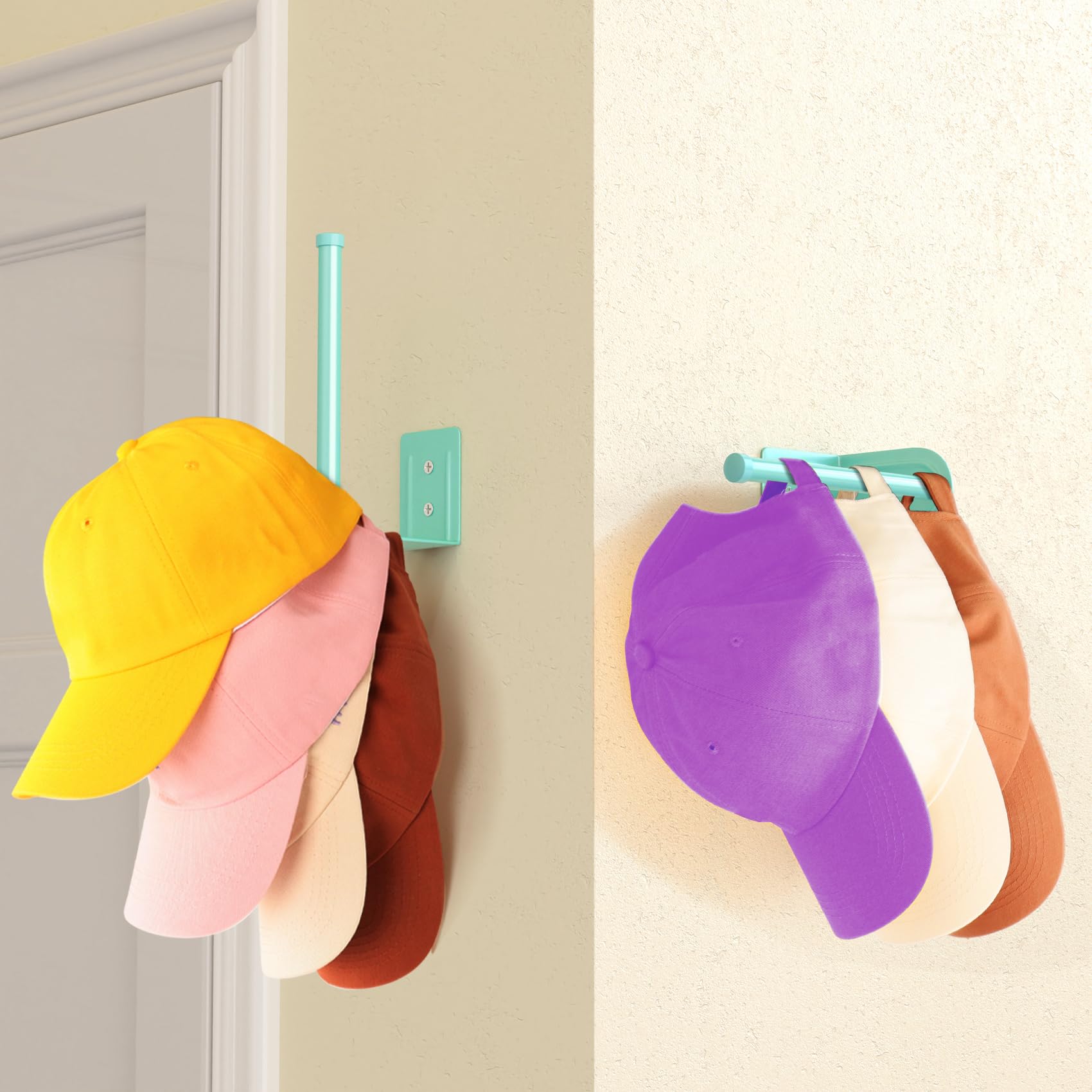 2 Pack Hat Racks for Baseball Caps, Stainless Steel Hat Organizer for Baseball Cap, Hat Holder Storage Organizer, Hat Hanger Str