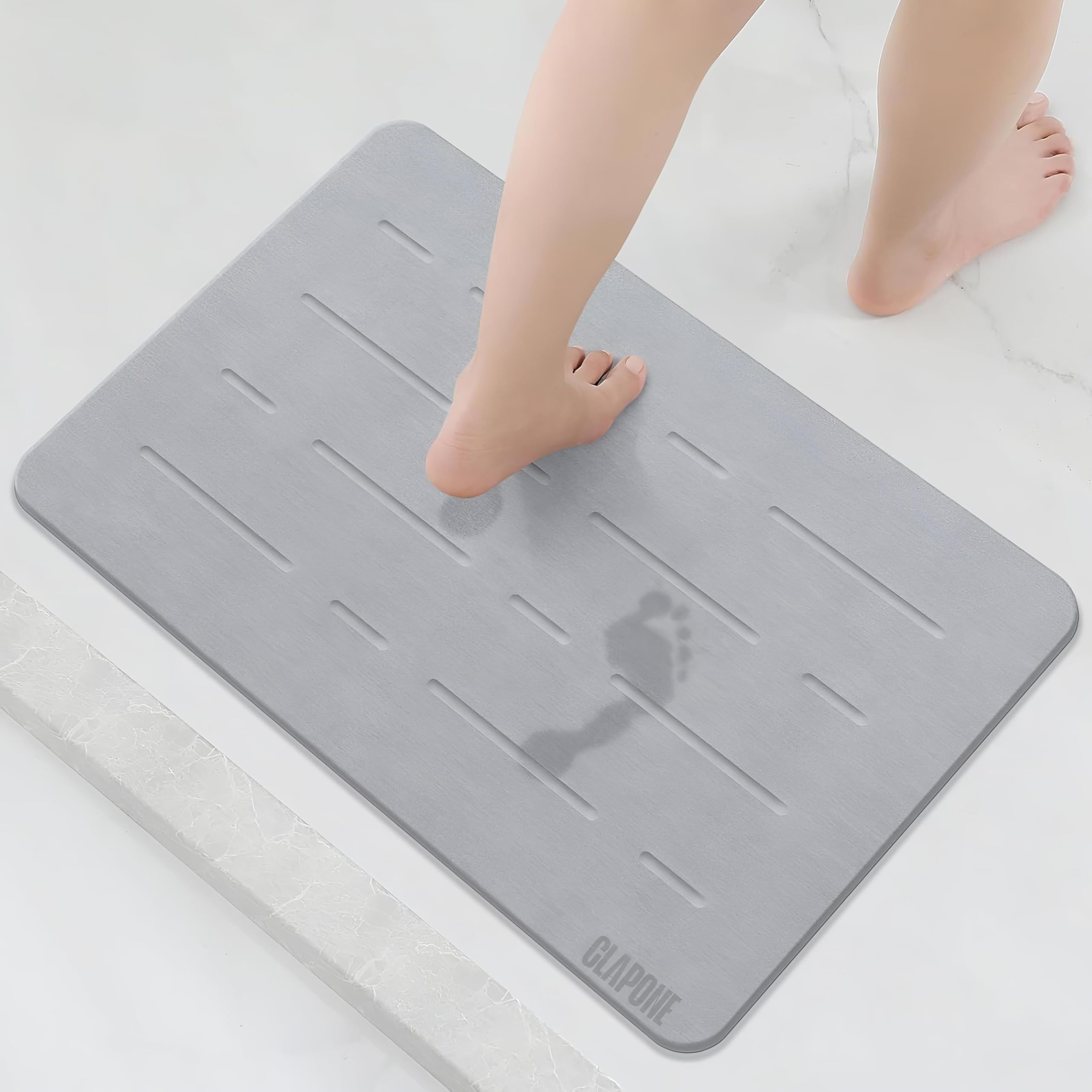 Clapone Stone Mat For Bathroom Artment Stone Bath Mat Bathroom Mat Water Absorbing Bath Mat Quick Dry Diatomaceous Earth Shower 