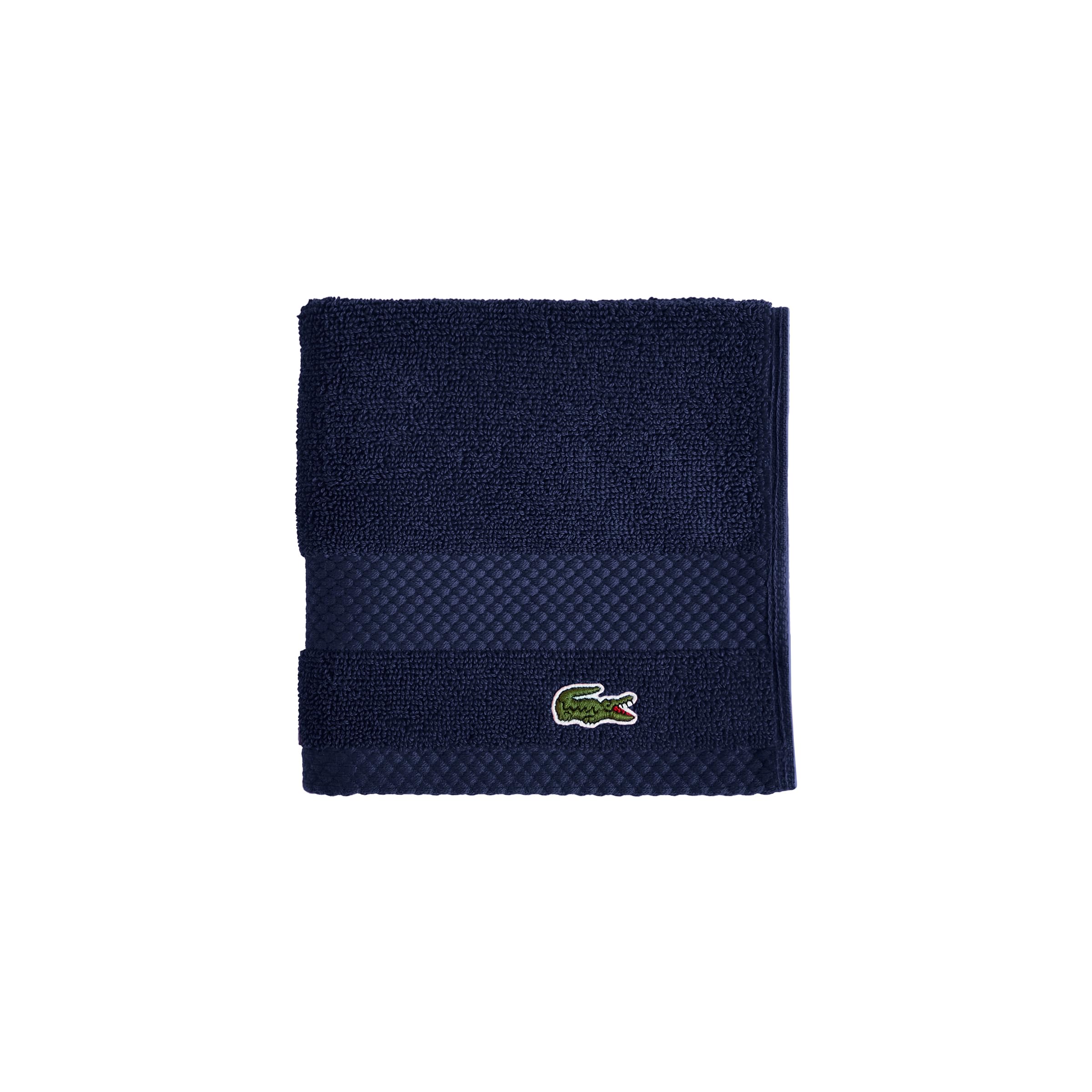 Lacoste Heritage Supima Cotton Wash Cloth, Navy, 13'' X 13''