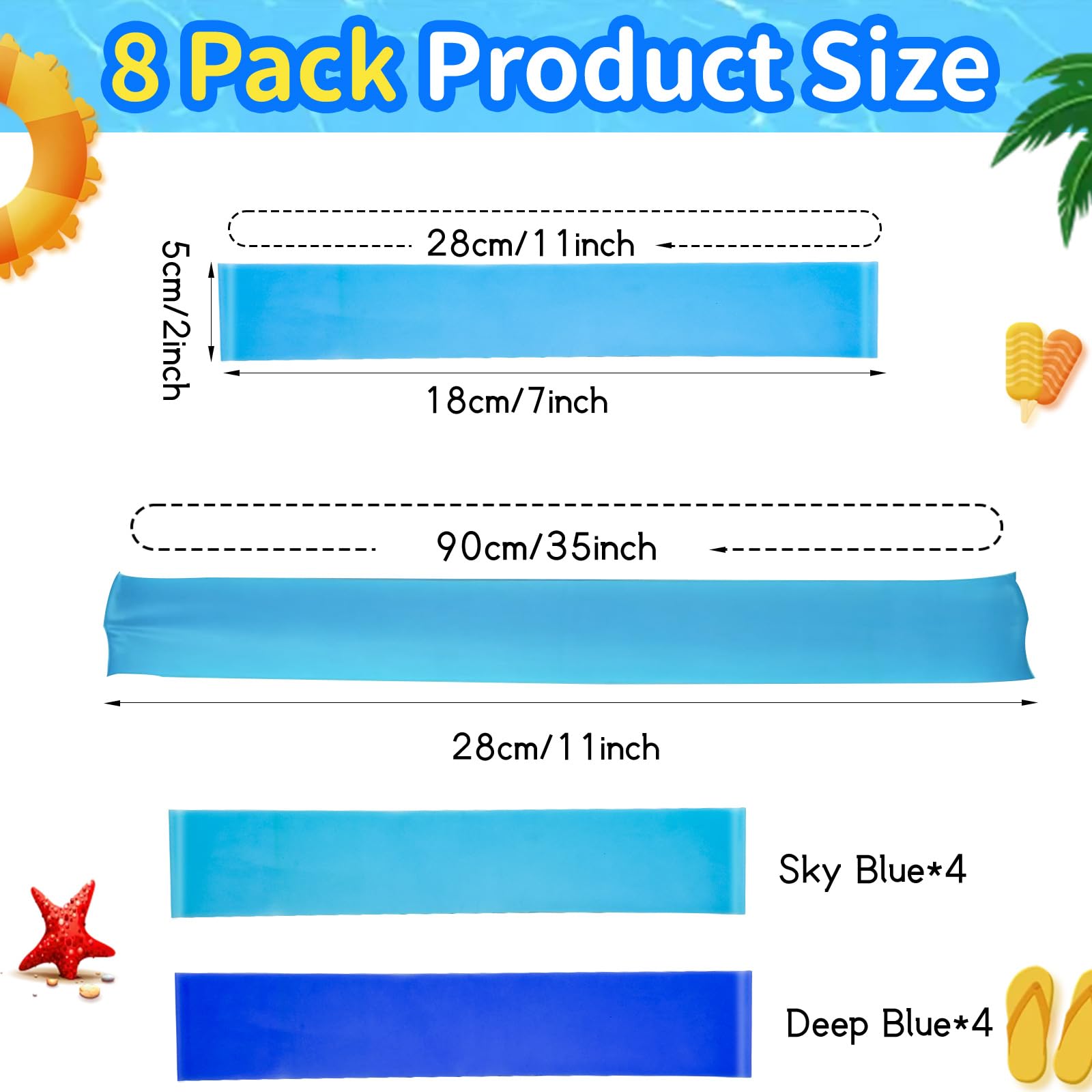 8 Pack Beach Towel Bands Stretchable For Cruise Chairs, Beach Band For Pool, 2025 Must Haves Cruise Accessories, Perfect Alterna