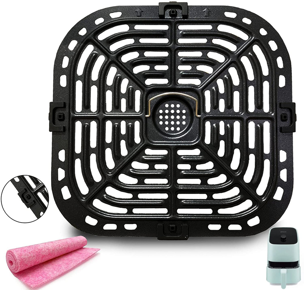 Air Fryer Grill Pan For Instants Vortex 2Qt Mini Air Fryer Oven, Premium Air Fryer Grill Crisper Plate, Air Fryer Grate Grid Wit