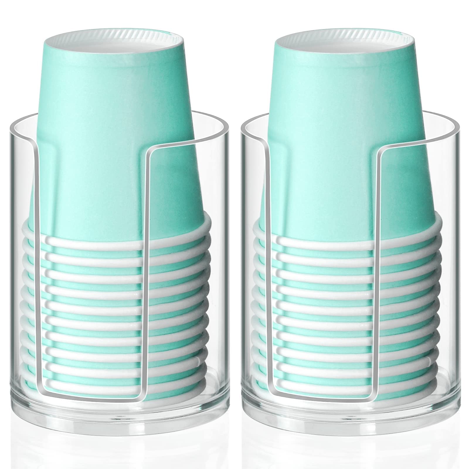 Bathroom Cup Dispenser, Disposable Mouthwash Cups Holder Fit 3Oz-4Oz Small Paper Cups, Clear Plastic Cup Dispenser For Bathroom