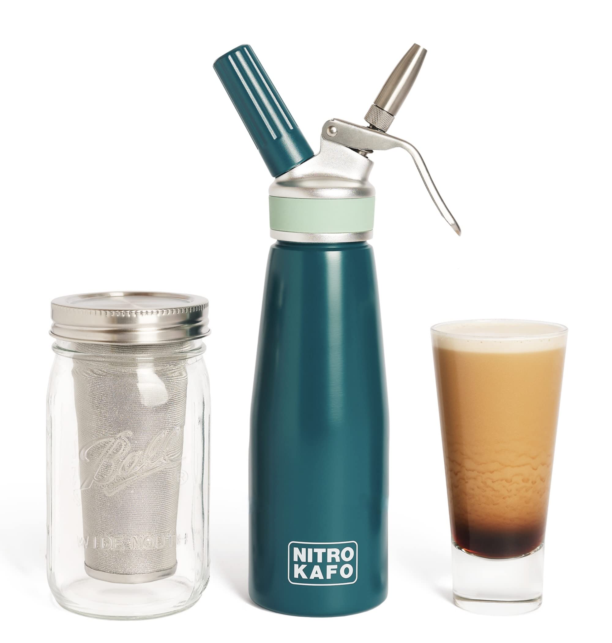 Impeccable Culinary Objects (Ico) Nitro Kafo 1L Nitro Coffee Maker, Aluminum Nitro Cold Brew Coffee Maker With Special Nitro Dif