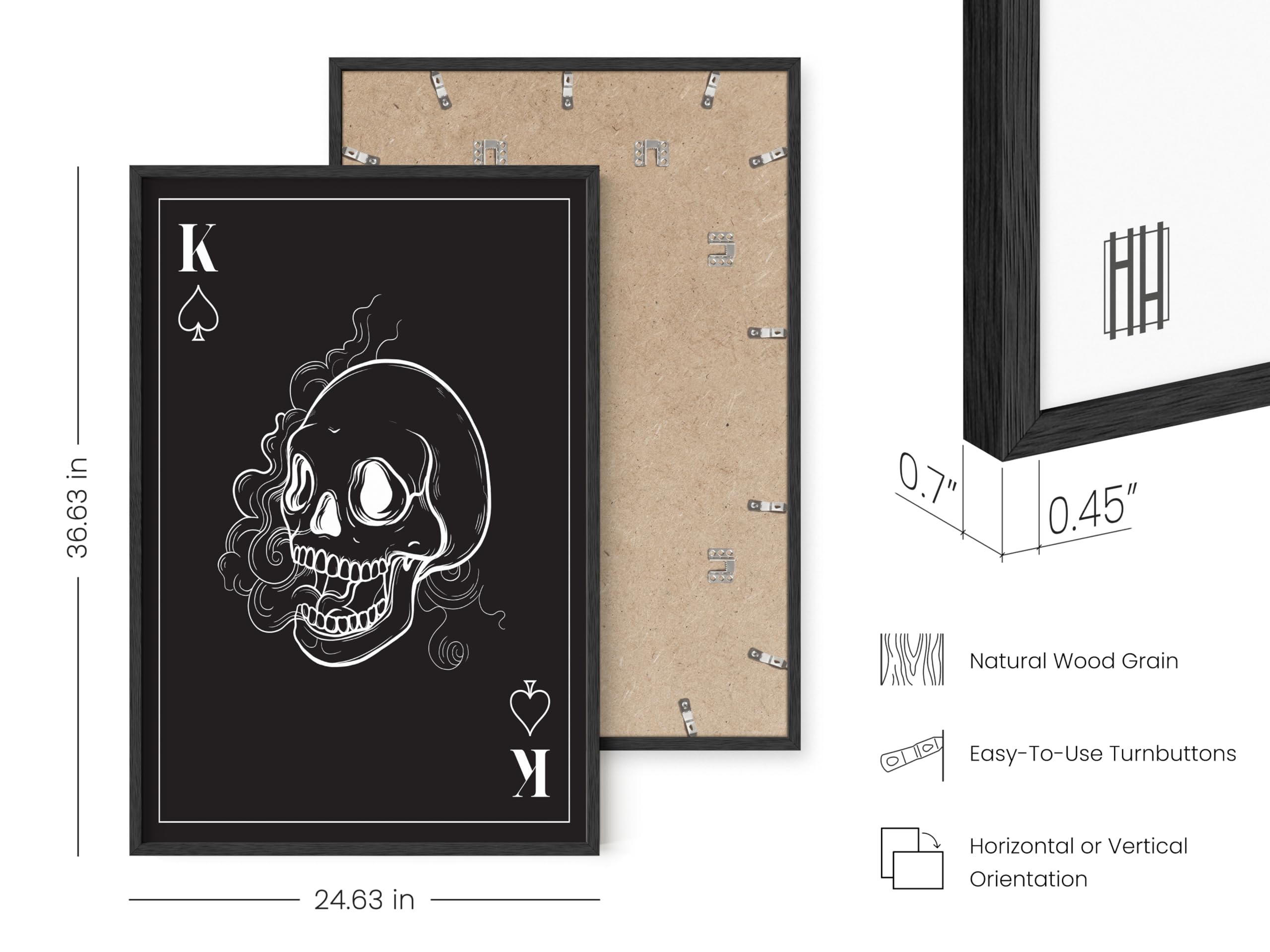 Haus And Hues Skull Poster - Skull Art Halloween Print Spooky Picture, Skeleton Art Creepy Wall Art, Skeleton Poster Halloween P