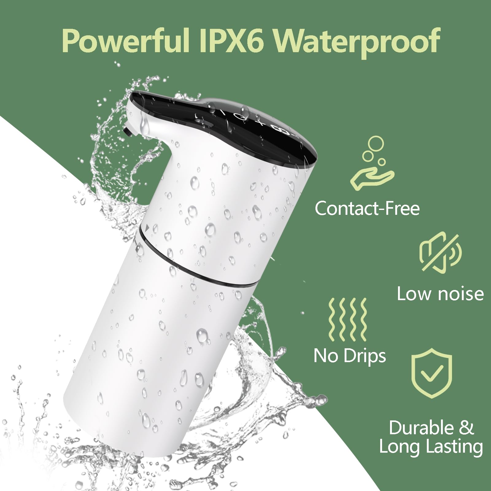 Yikhom Automatic Foaming Soap Dispenser With Auto Clean, 15.37 Oz/450Ml Electric Touchless Hand Soap Dispenser, 8 Adjustable Lev