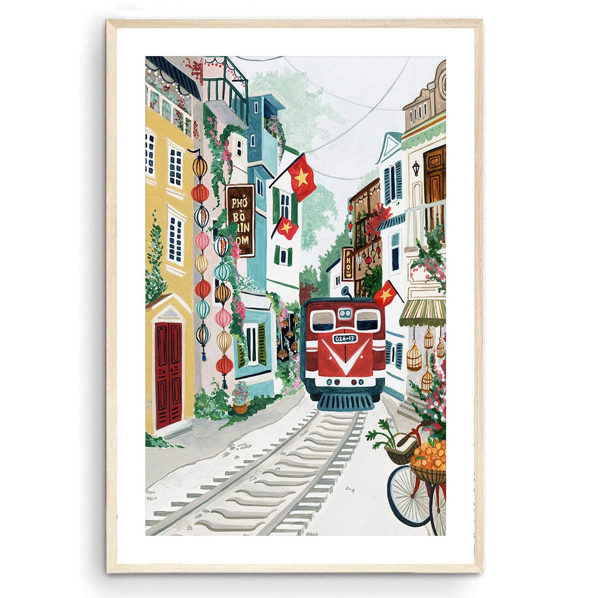 Nationcog Hanoi Vietnam Art Print, Train Street Vietnam, Southeast Asia, Backpacking, Vietnamese Wall Art, Travel Gift, Travel P