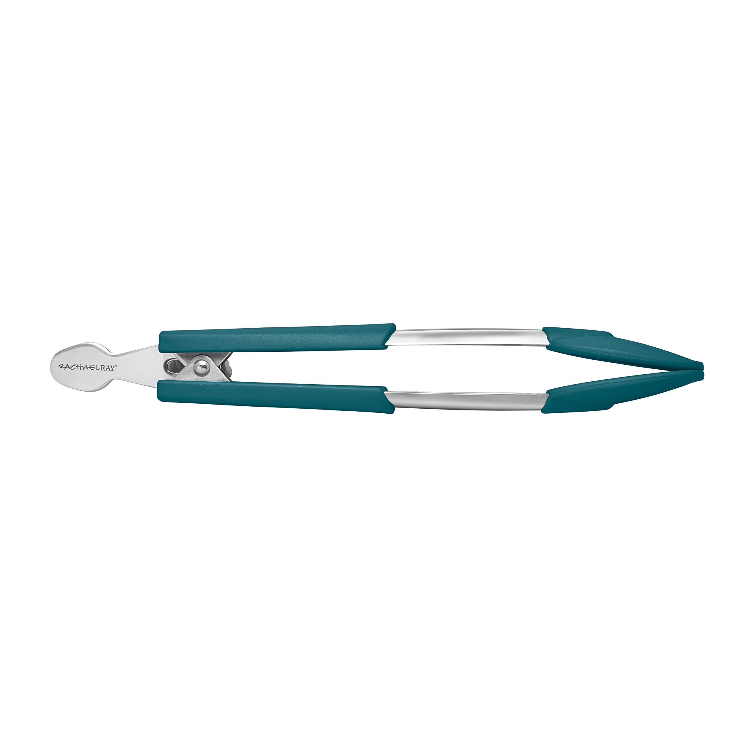 Rachael Ray Lil' Huggers Dishwasher Safe Lazy Locking Cooking Tongs / Salad Serving Tools / Multi Purpose - 2 Piece, Marine Blue