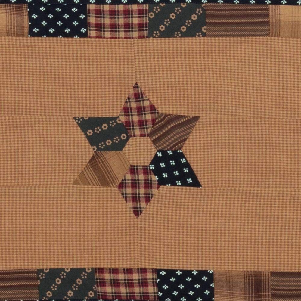 Vhc Brands Patriotic Patch Star Rectangle Kitchen Table Decor, Runner, Red, 13X48