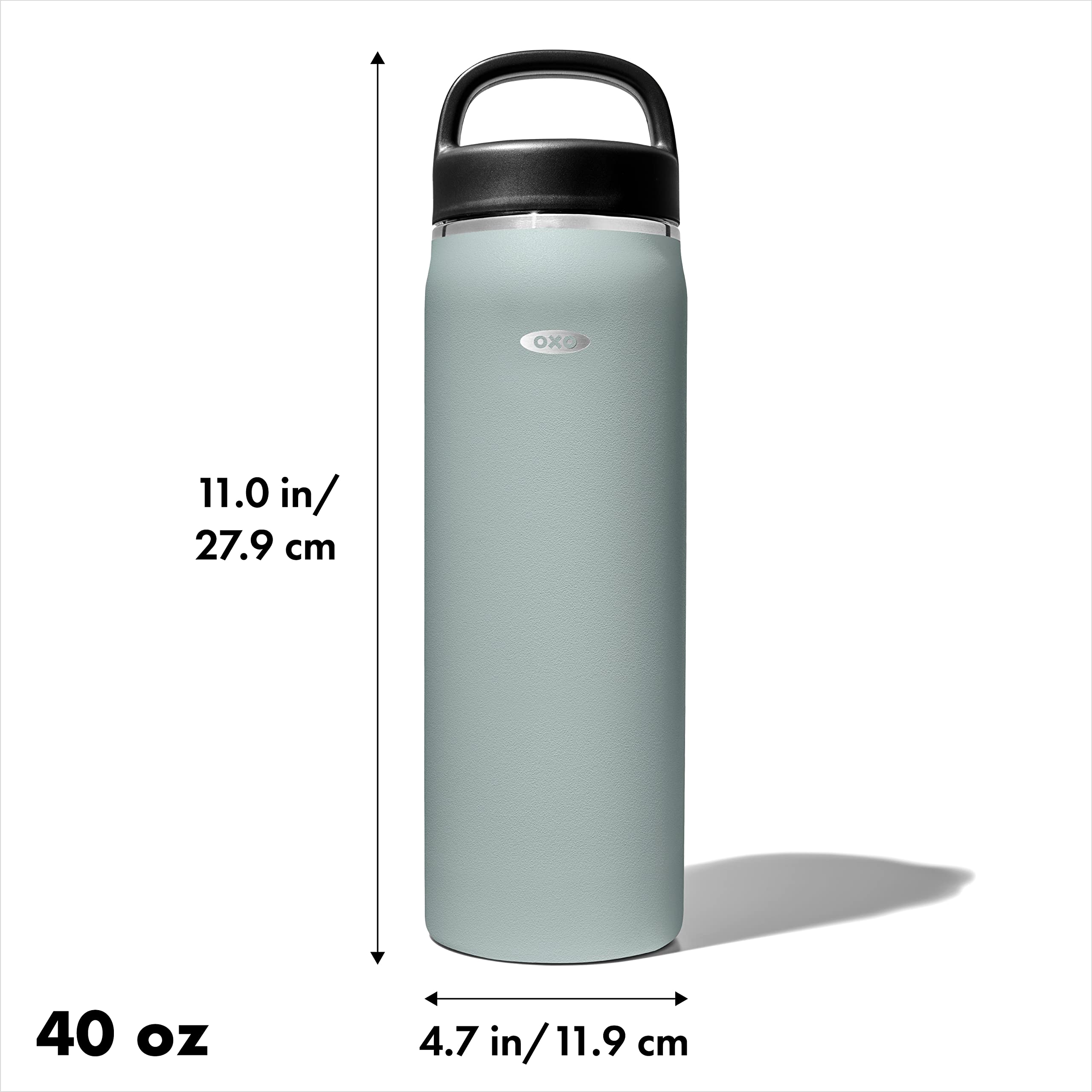 Oxo 40 Oz Insulated Handled Lid Water Bottle, Slate