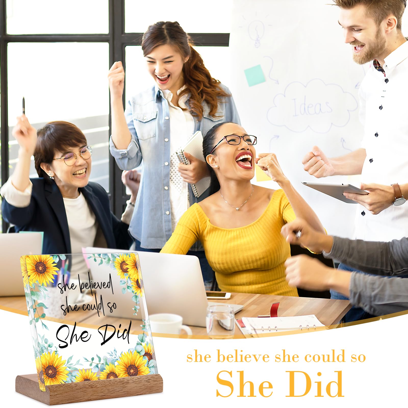 FreeJac She Believed She Could so She Did Gifts for Women, College Girls, Female Coworkers - Congratulations, New Job, Promotion