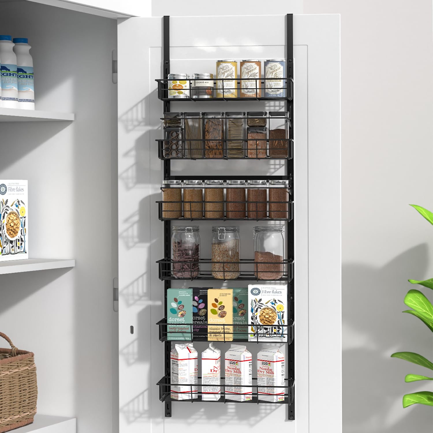 FoverOne 3 Tier Bamboo Spice Rack, Seasoning Jars Rack Shelf Spice Containers Organizer for Kitchen Countertop or Wall Mounting,