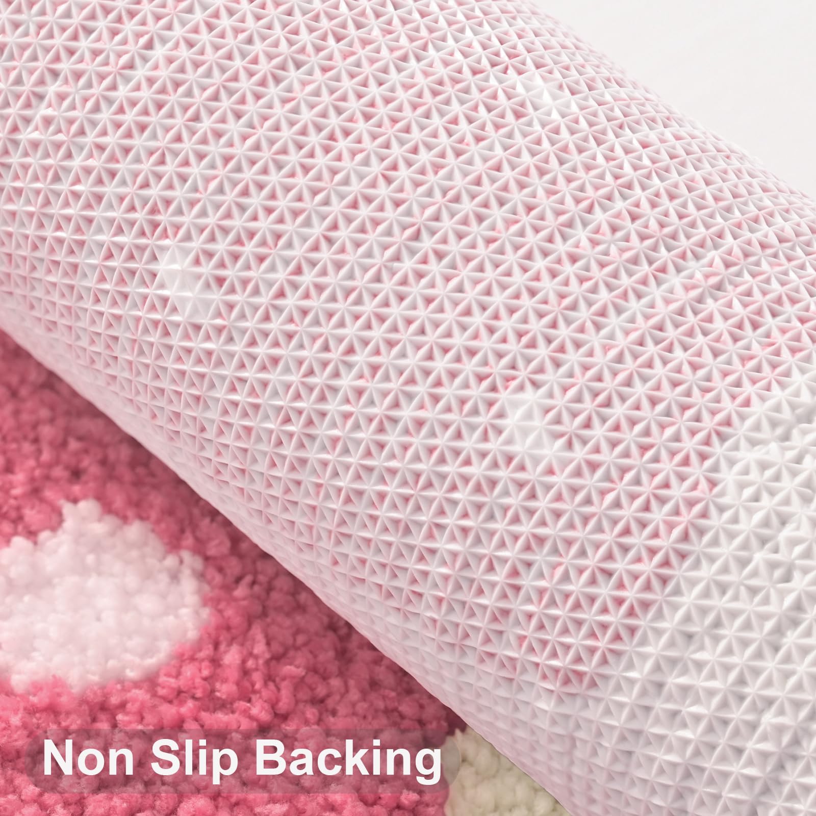 Anybar Beige Toilet Rugs U Shaped, Cute Strawberry Flower Bathroom Contour Toilet Mats,Extra Soft Absorbent Toilet Carpet Bathro