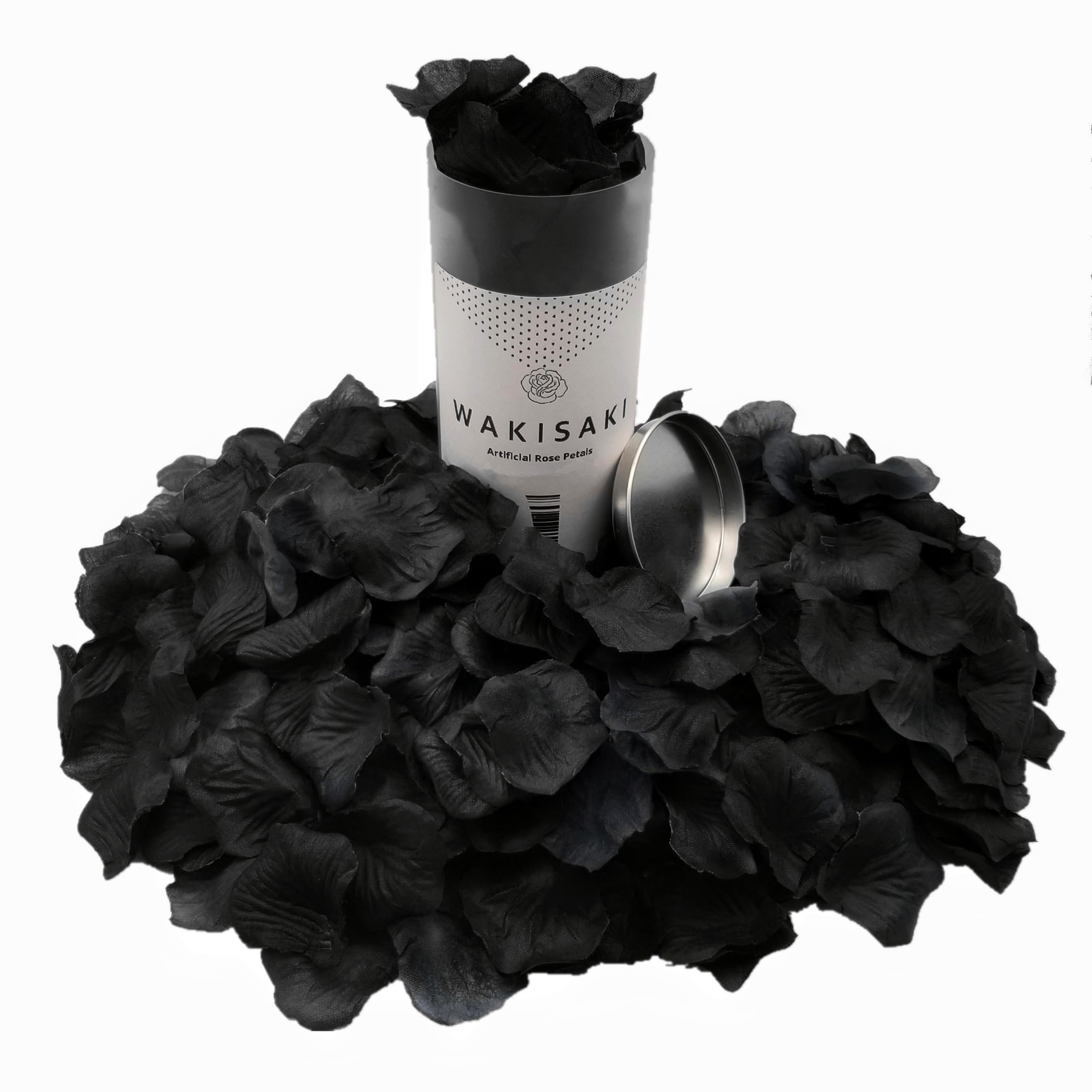 WAKISAKI (Ready-to-use, Scented) Faux Black Rose Petals for Wedding Black Flower Petals for Romantic Decorations Proposal Annive