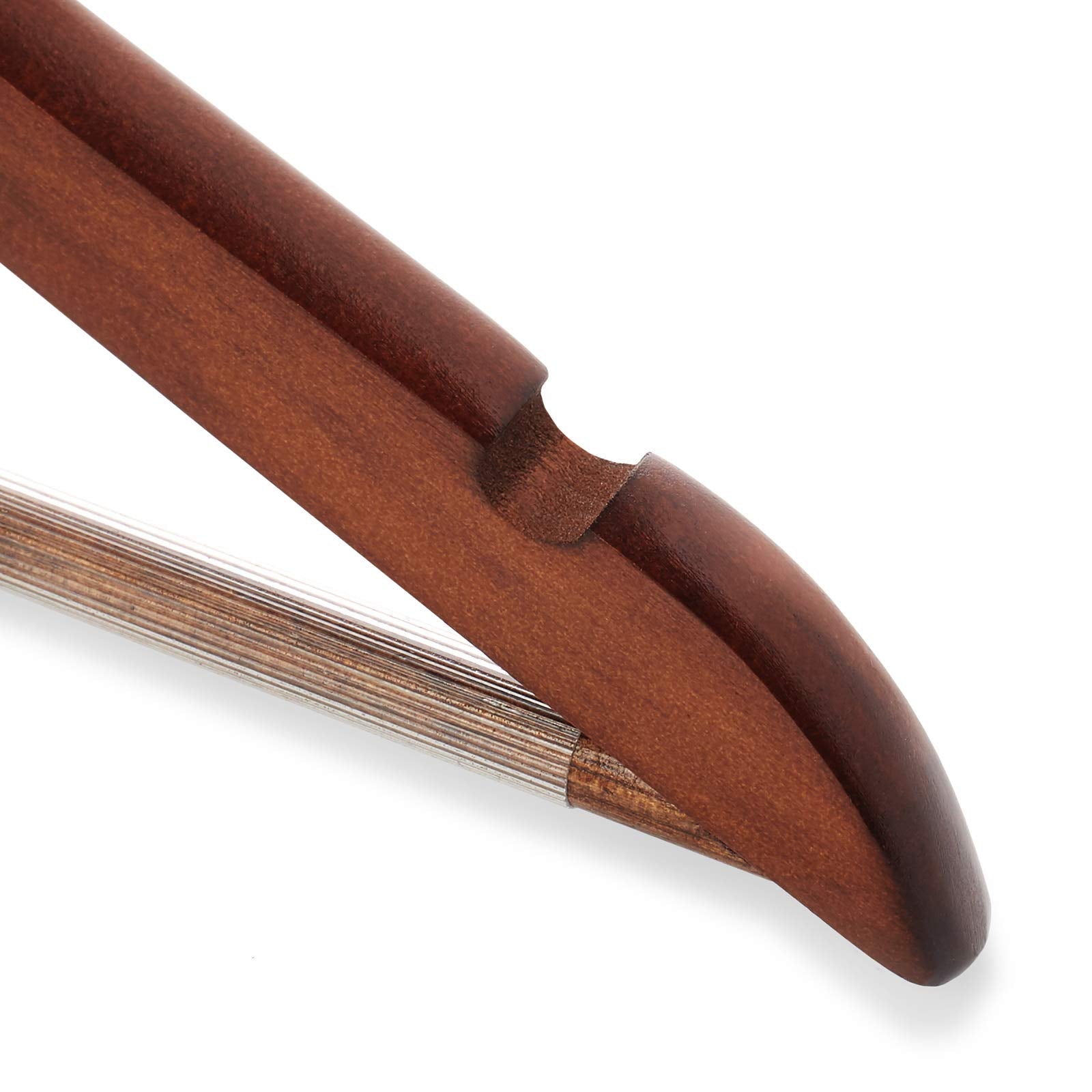 Casafield - 20 Walnut Wooden Suit Hangers - Premium Lotus Wood with Notches & Chrome Swivel Hook for Dress Clothes  Coats  Jackets  Pants  Shirts  Skirts