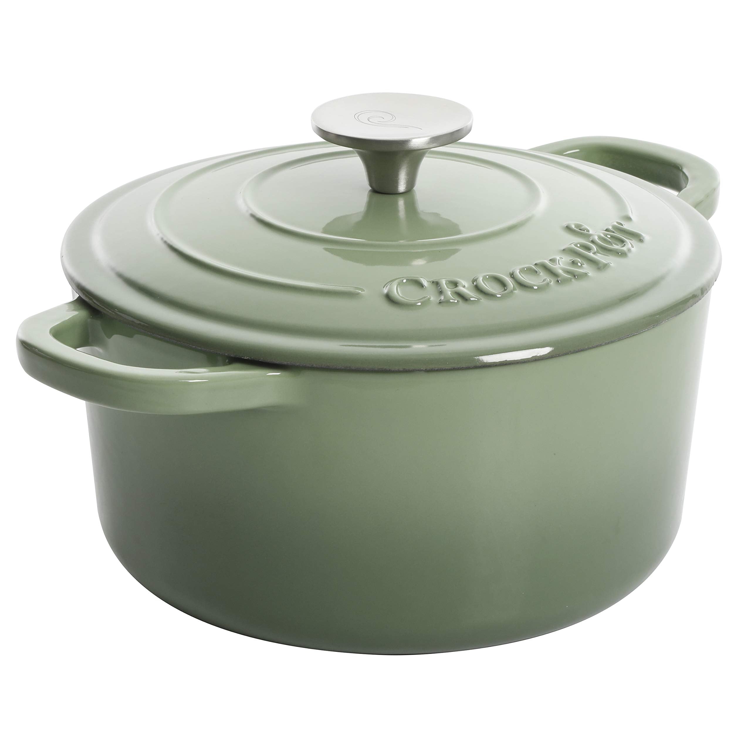 Crock-Pot Artisan Round Enameled Cast Iron Dutch Oven, 5-Quart, Pistachio Green