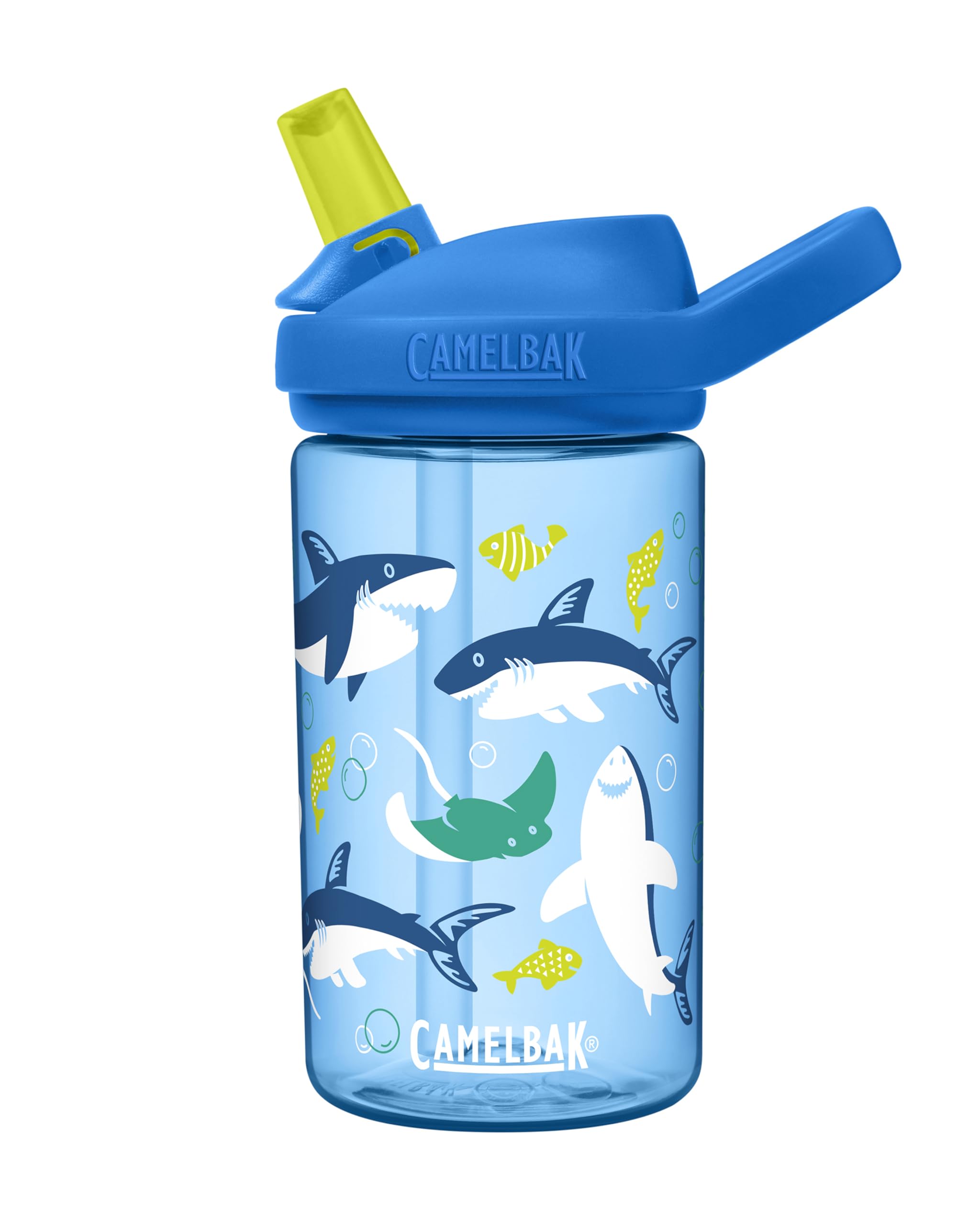 Camelbak Eddy+ 14Oz Kids Water Bottle With Tritan Renew - Straw Top, Leak-Proof When Closed, Sharks And Rays