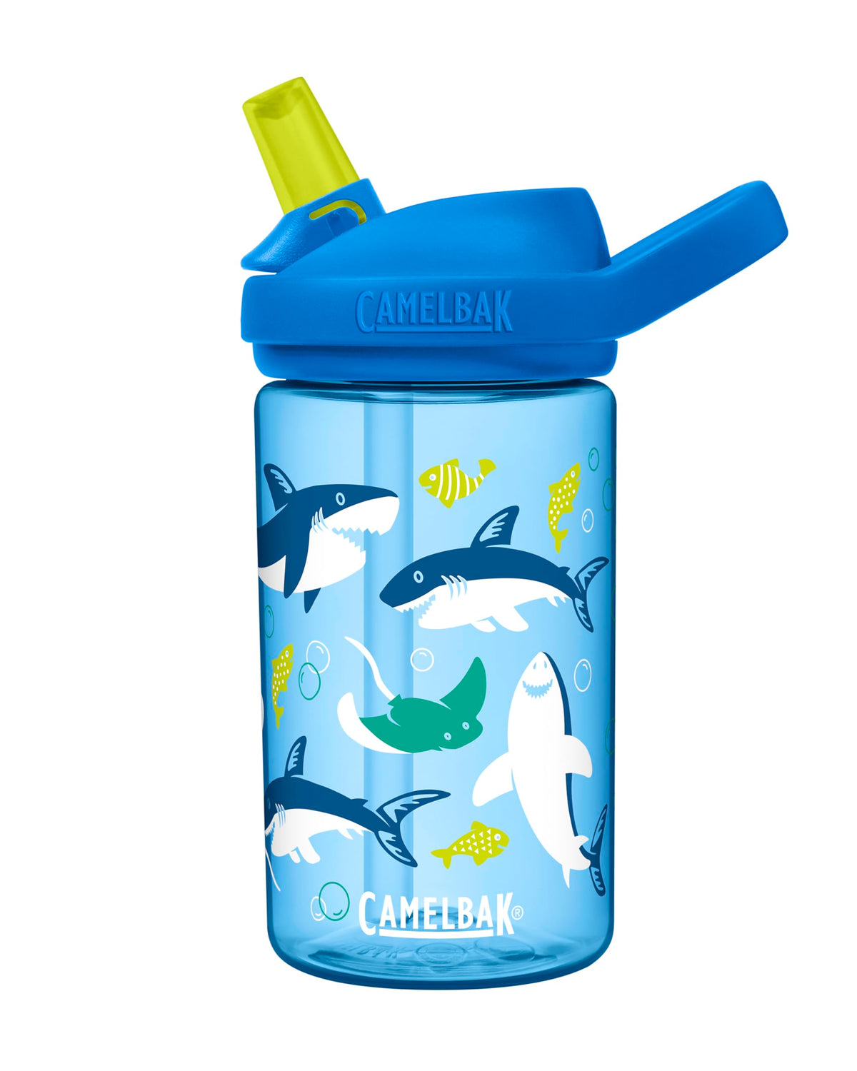 Camelbak Eddy+ 14Oz Kids Water Bottle With Tritan Renew - Straw Top, Leak-Proof When Closed, Sharks And Rays