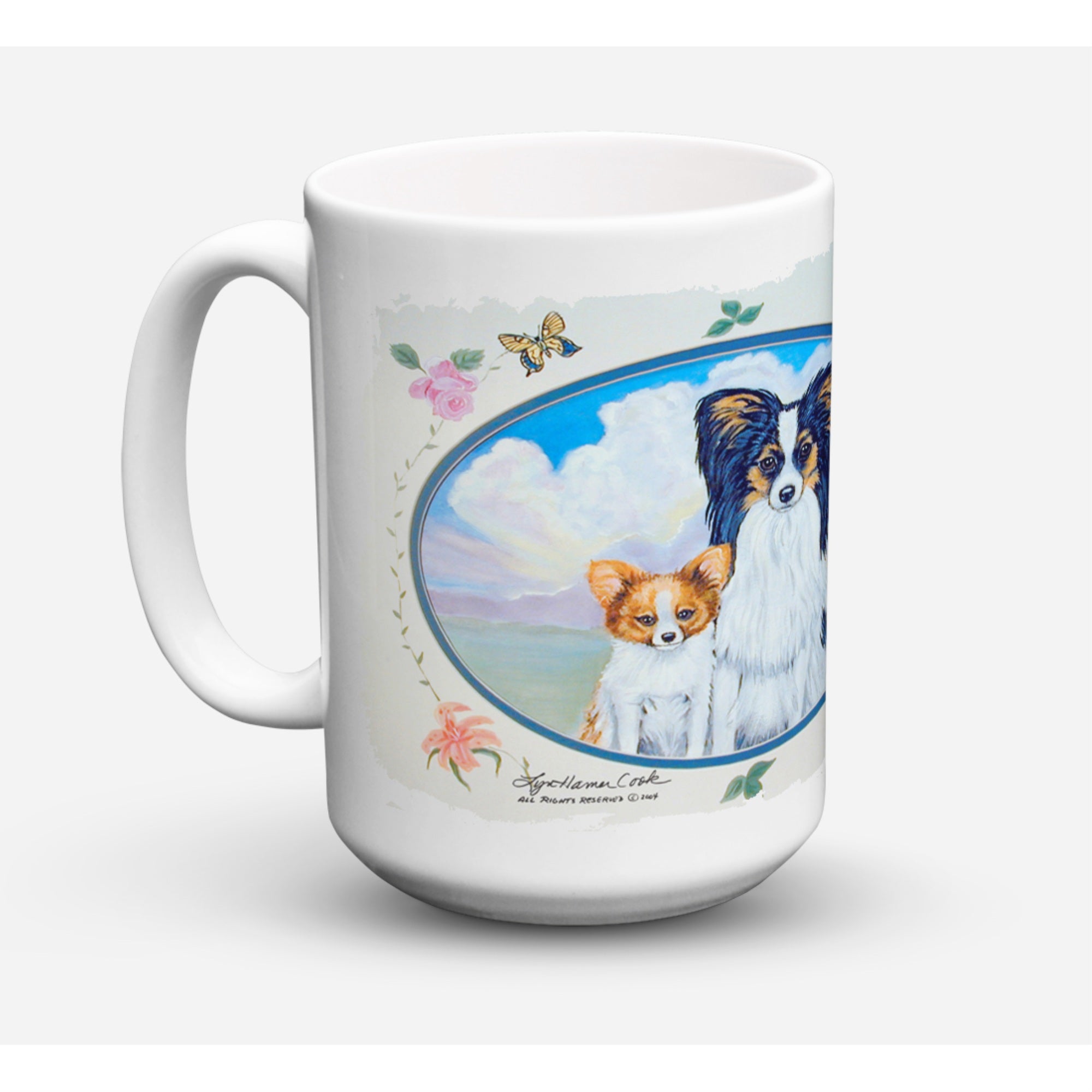 Carolines Treasures 7243CM15 Papillion Dishwasher Safe Microwavable Ceramic Coffee Mug 15 oz Multicolor