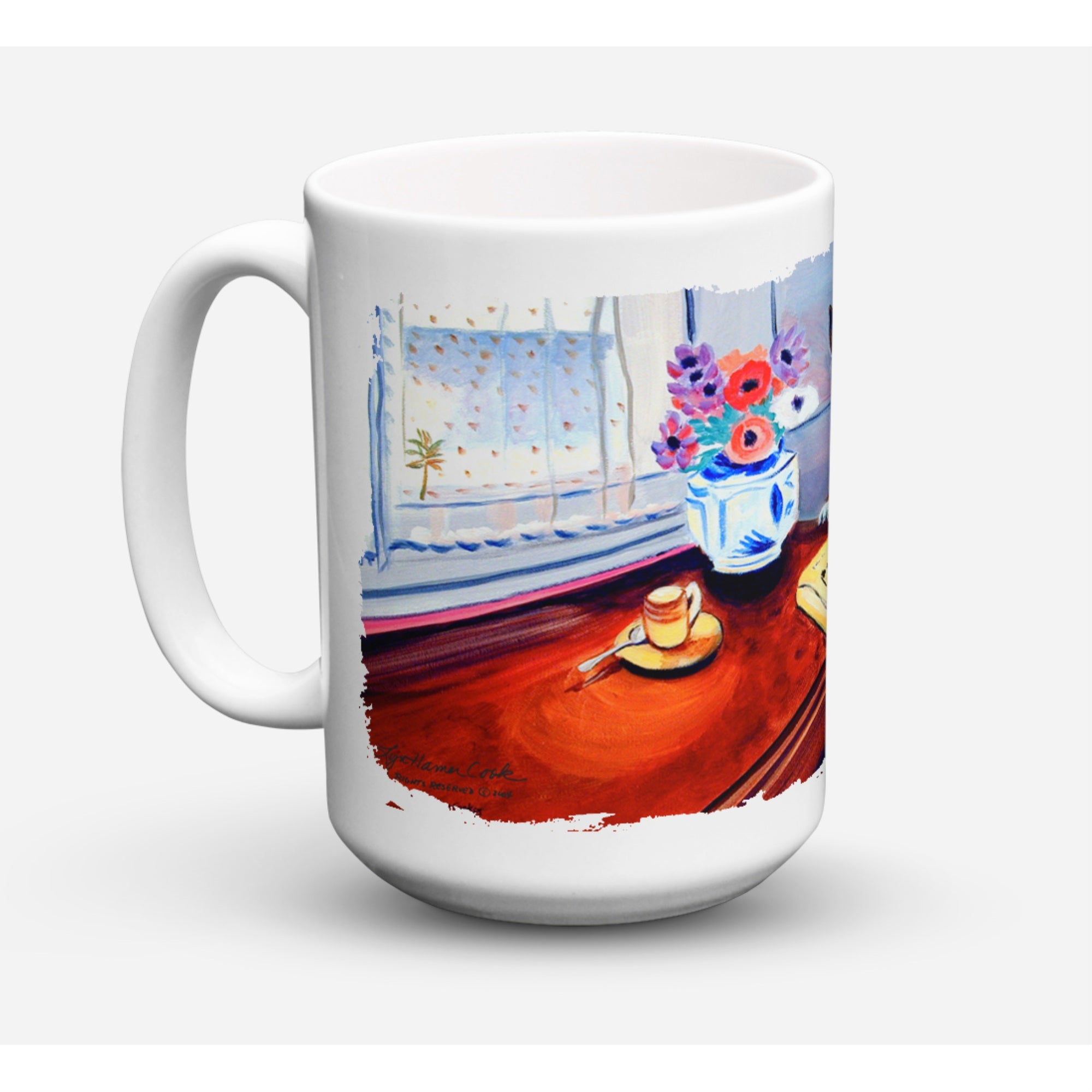 Carolines Treasures 7249CM15 Bull Terrier Dishwasher Safe Microwavable Ceramic Coffee Mug 15 oz Multicolor