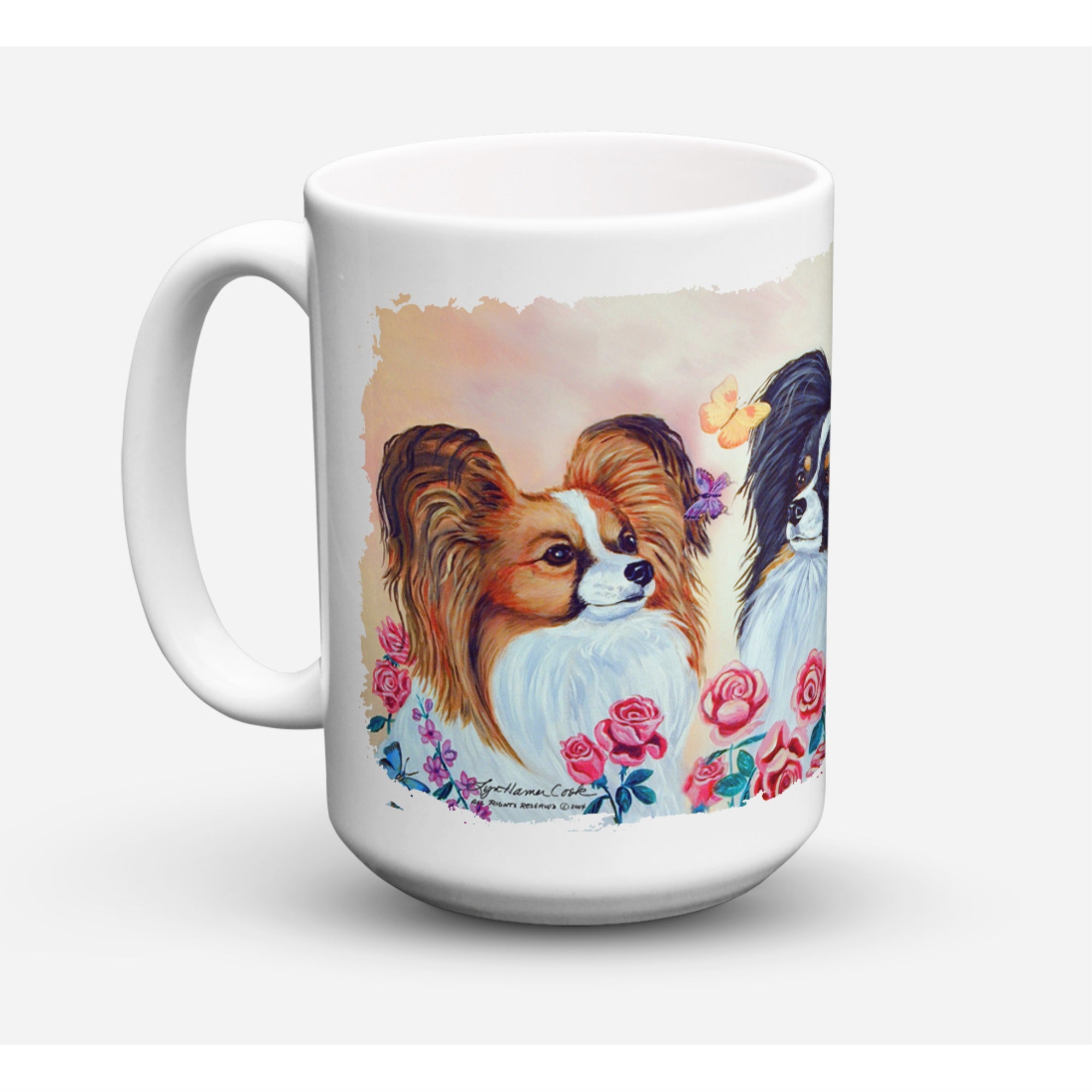 Carolines Treasures 7272CM15 Papillion Dishwasher Safe Microwavable Ceramic Coffee Mug 15 oz Multicolor