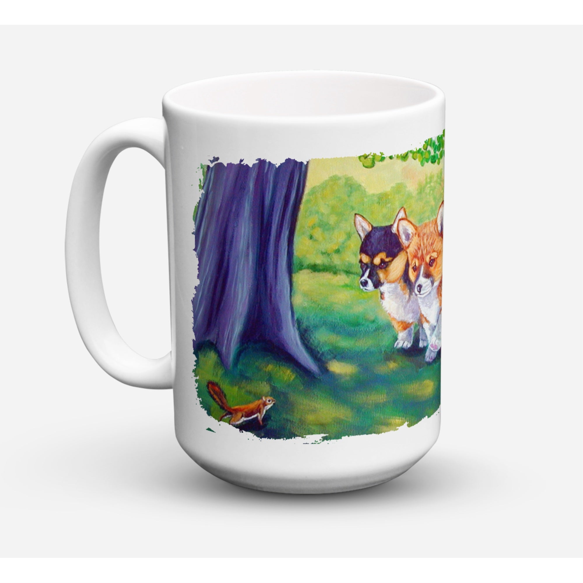 Carolines Treasures 7293CM15 Corgi Dishwasher Safe Microwavable Ceramic Coffee Mug 15 oz Multicolor