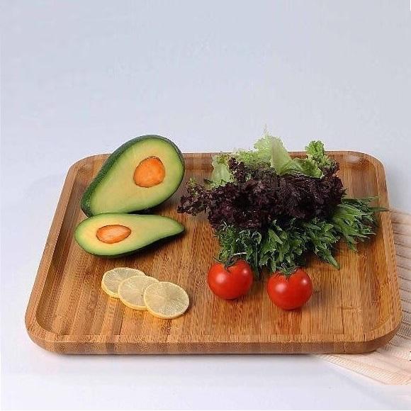 Set Of 6 Bamboo Square Plate 11" inch X 11" inch |For Appetizers / Barbecue / Steak