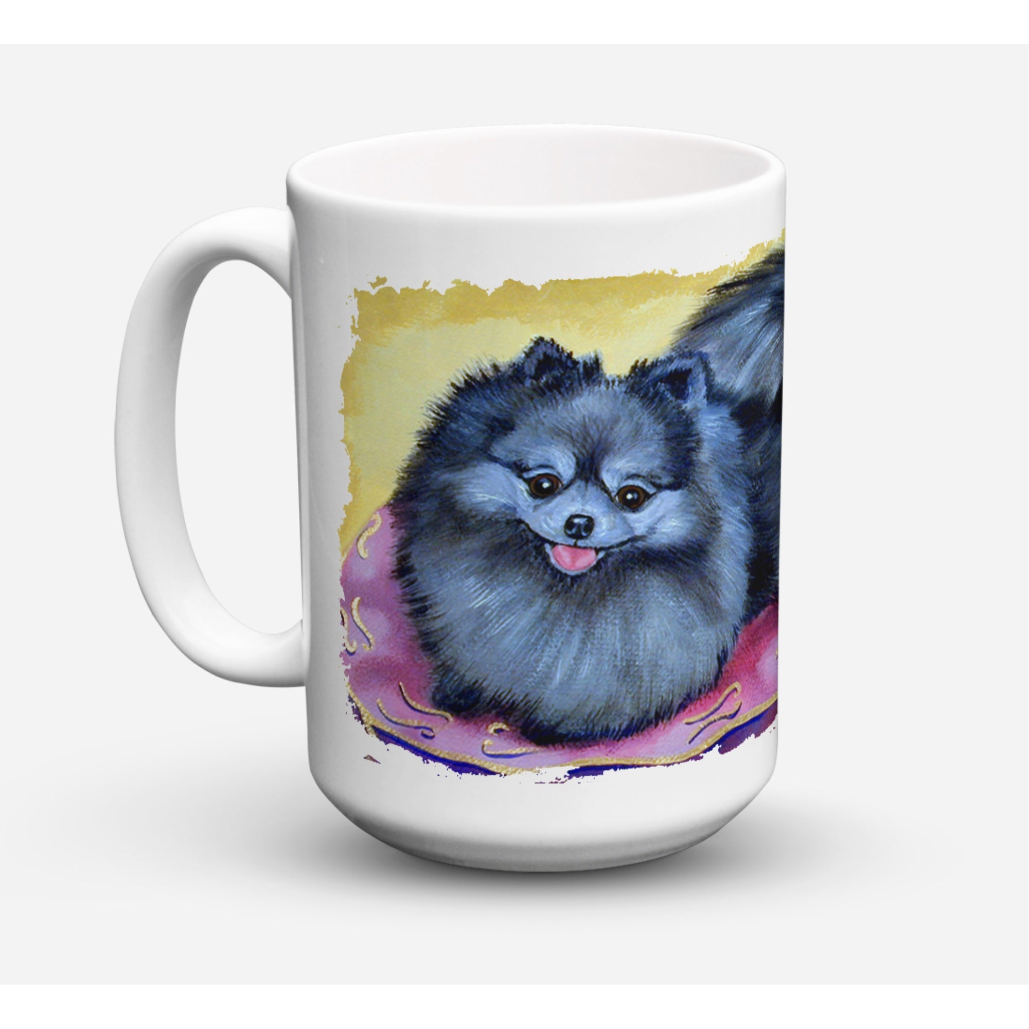 Carolines Treasures 7503CM15 Pomeranian Dishwasher Safe Microwavable Ceramic Coffee Mug 15 oz Multicolor